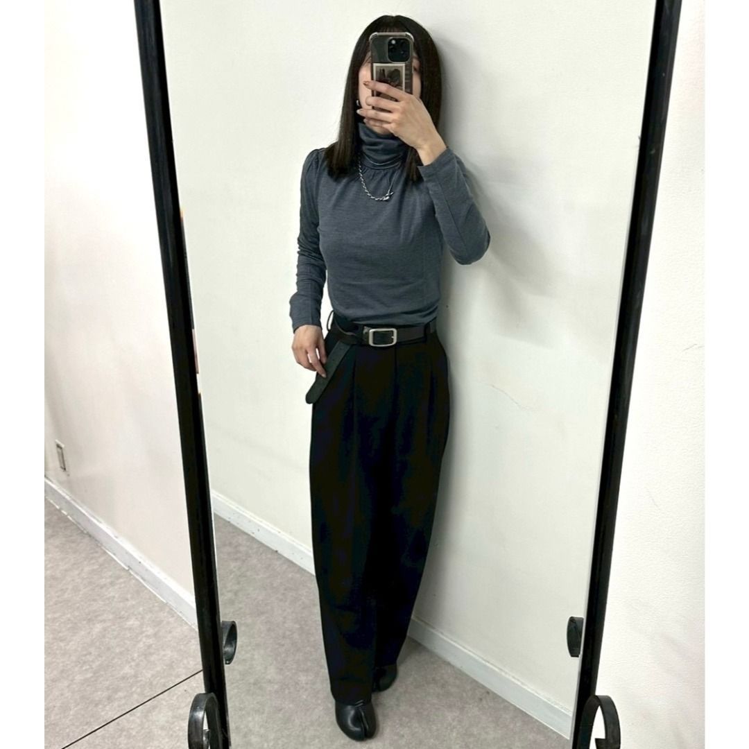 新品】WOOL FACTORY タートルネック プルオーバー グレー 長袖 日本製 