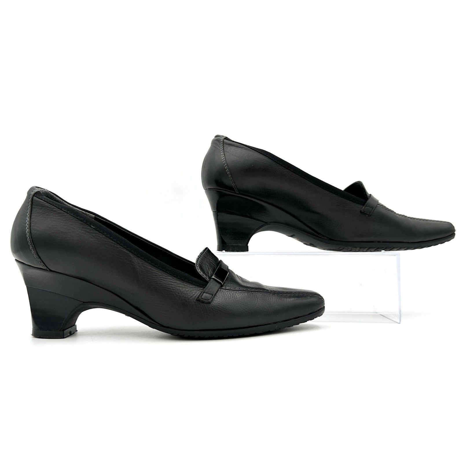 銀座ヨシノヤ ヒールローファー 本革 ブラック 1439T - メルカリ