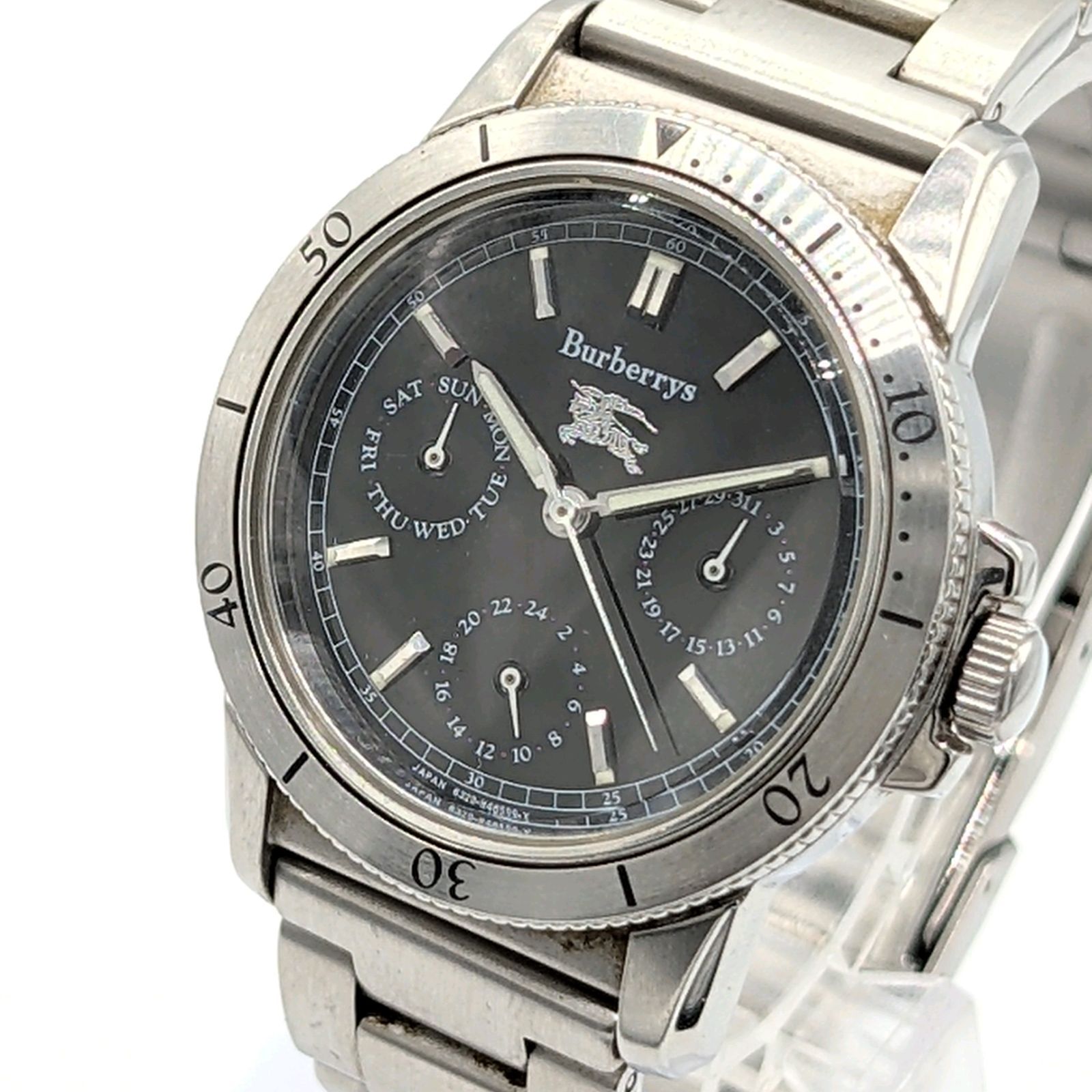 Burberry London 6329-H26562 Watch Men's Round Silver Black dial