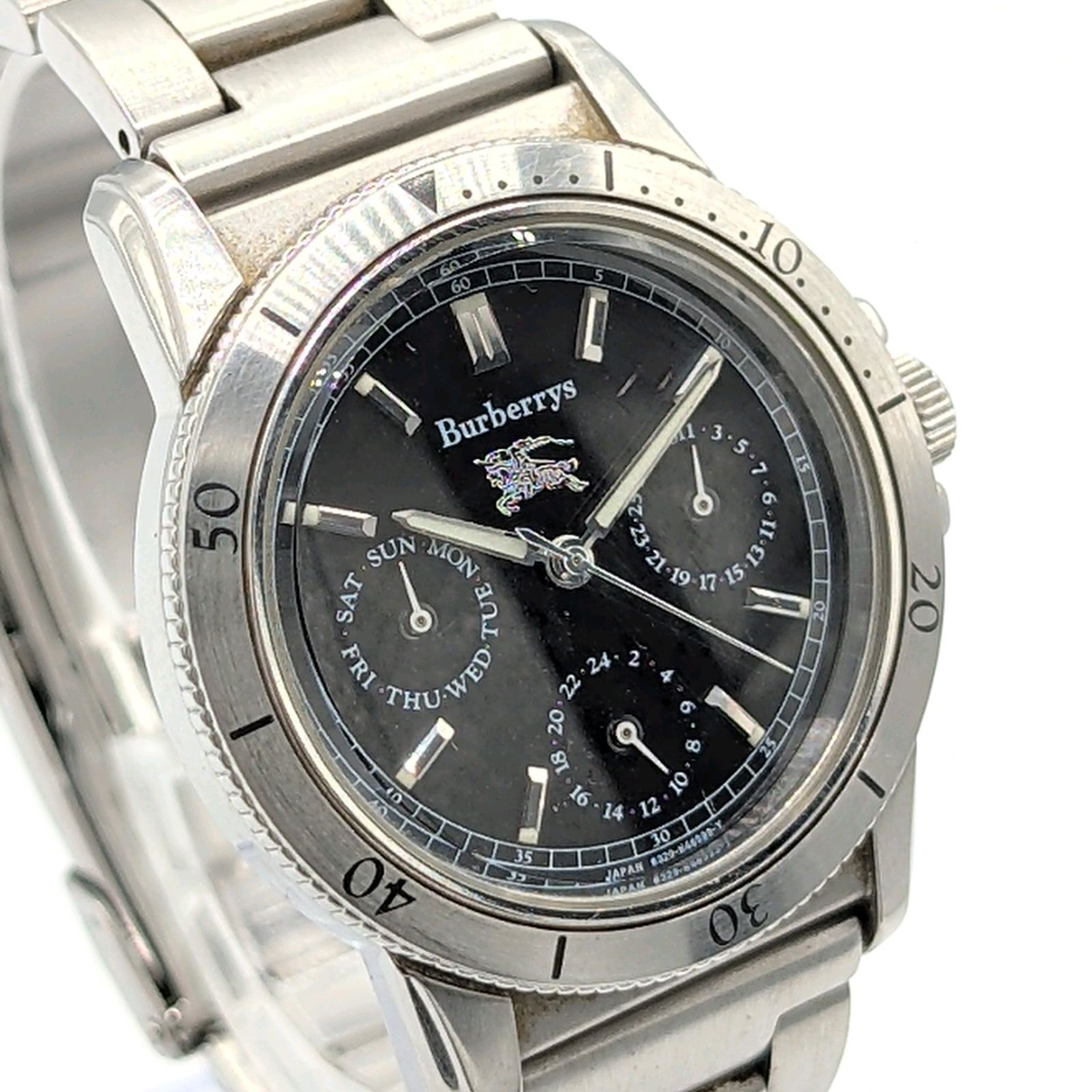 Burberry London 6329-H26562 Watch Men's Round Silver Black dial