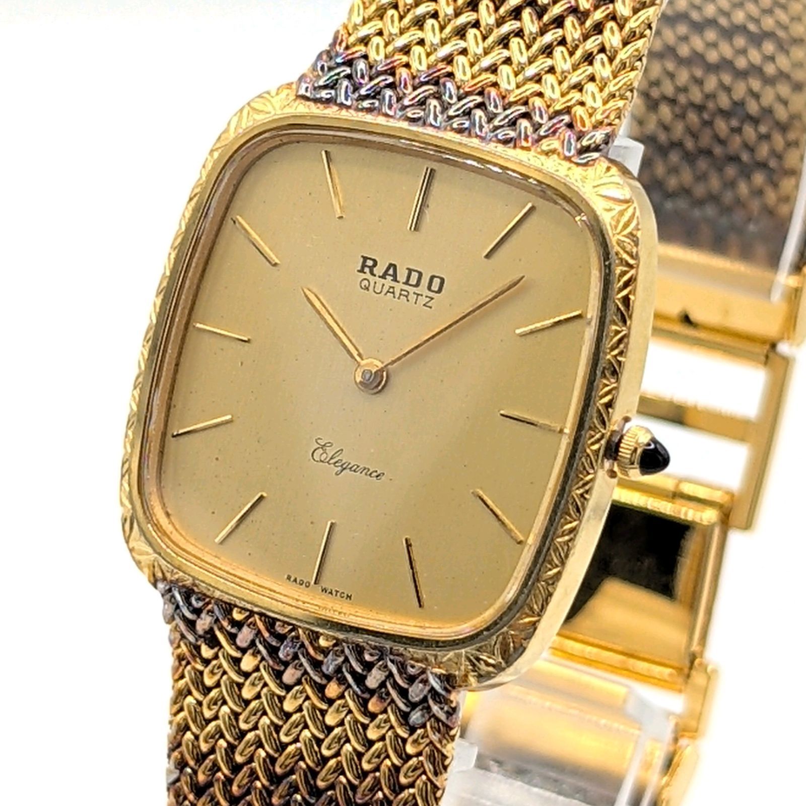 稼働品　RADO ラドー　ゴールドメッシュ　スクエア　腕時計　ドレス 稼働品 RADO ラドー ゴールドメッシュ スクエア 腕時計 レディース