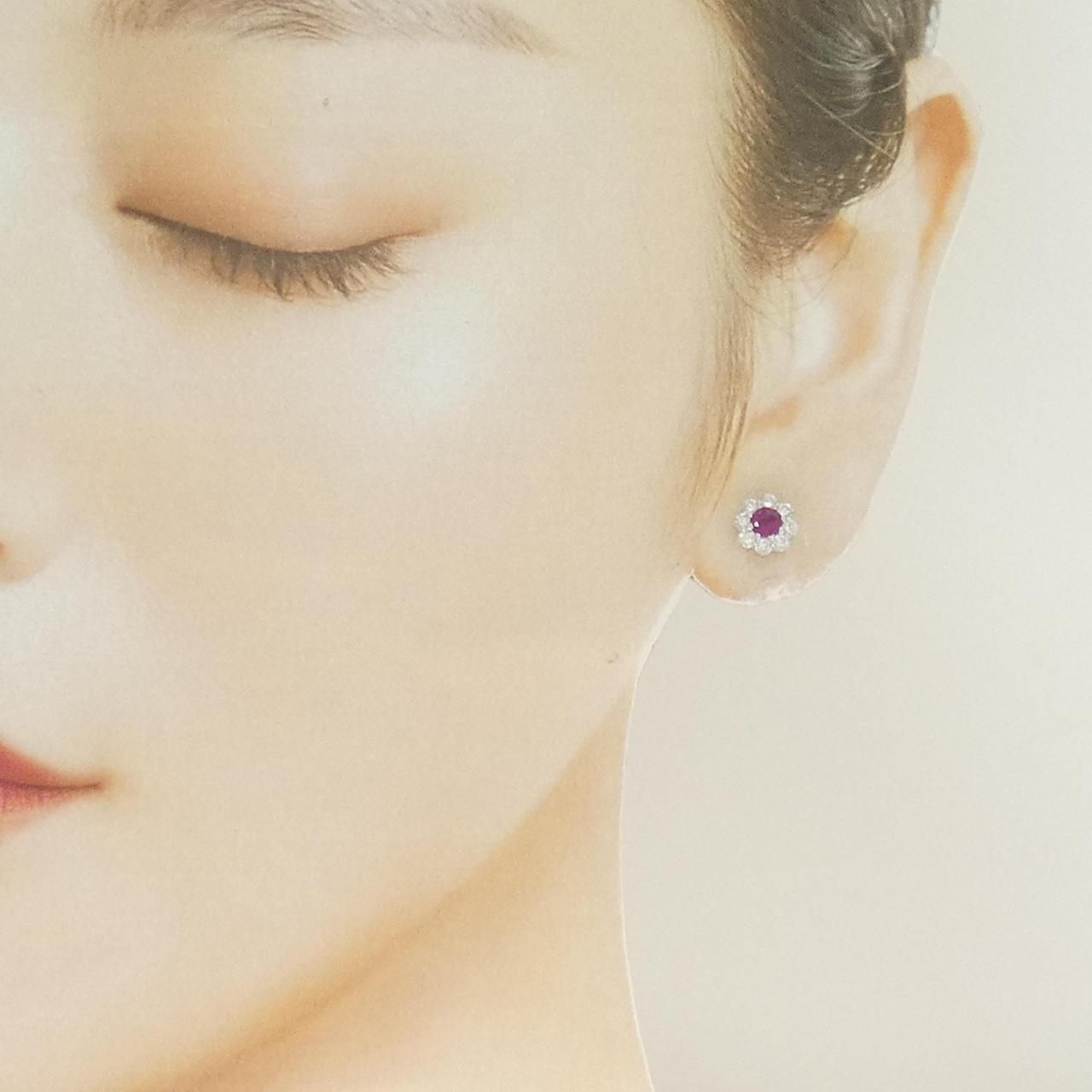 PT900ルビーのピアス ルビー ピアス | プラチナ900 | 中古A品| レディース│ノンブランド