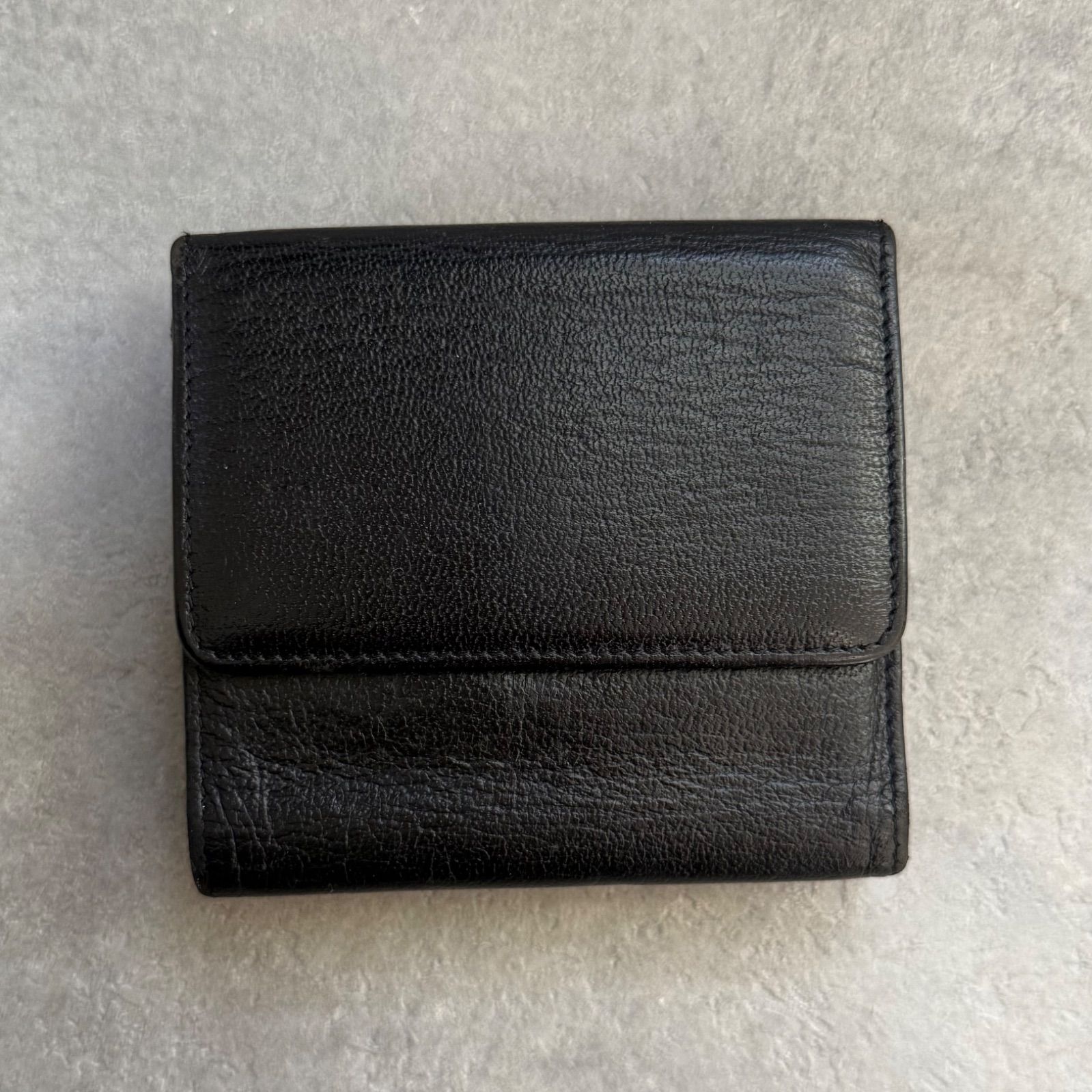 CHANEL シャネル ココマーク レザー 三つ折り財布 wホック ブラック 黒