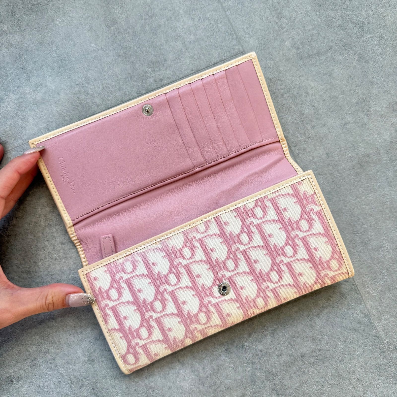 【美品】Dior 長財布　編み込み　ラウンドファスナー　ピンク　希少　チャーム 楽天市場】【財布】Christian Dior クリスチャン ディオール レディ