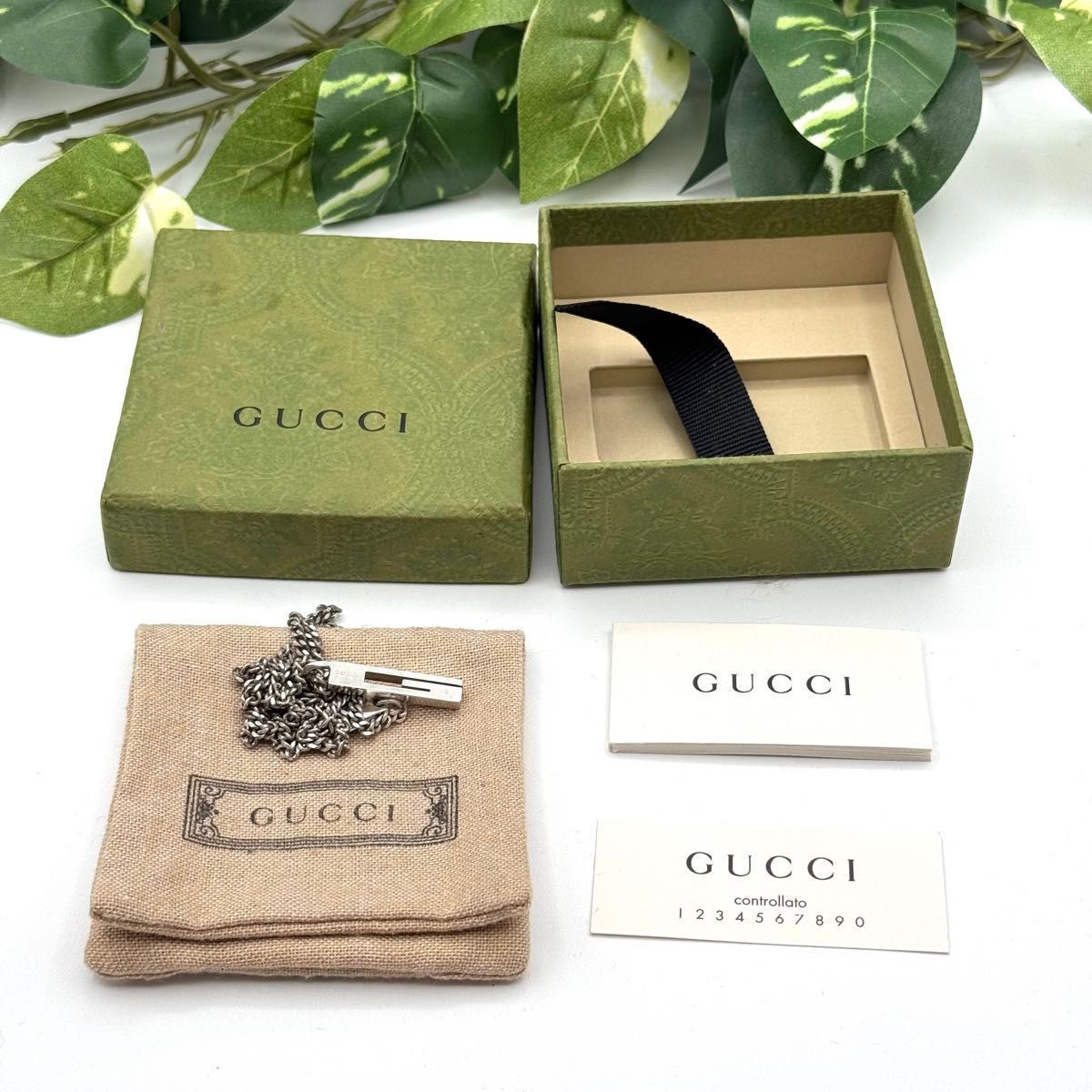 GUCCI gカットアウトg プレート 喜平チェーン ネックレス 128888 