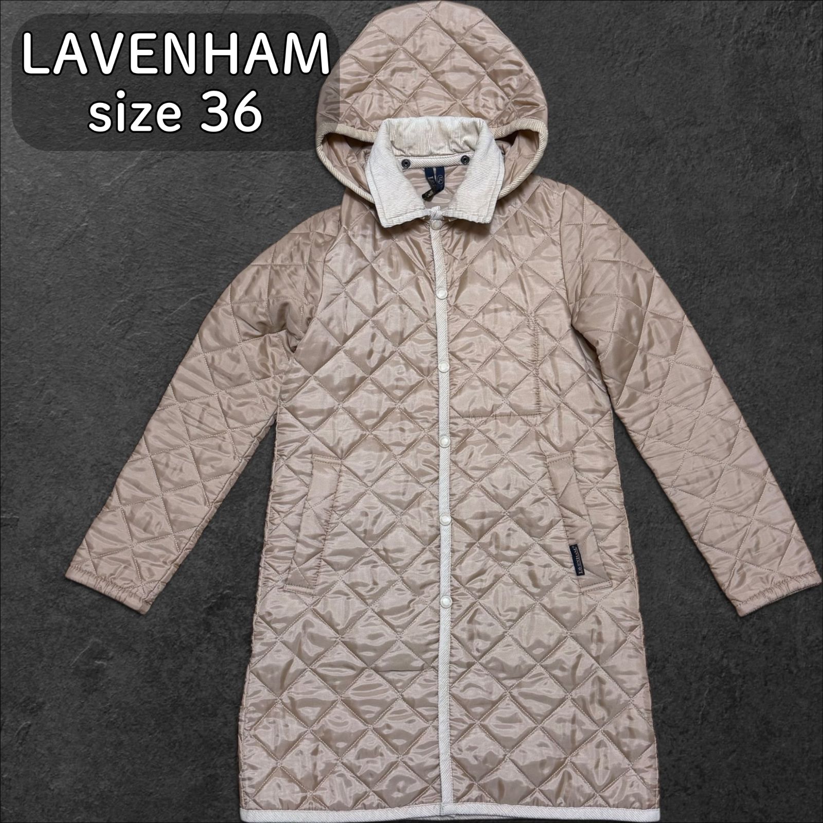 LAVENHAM キルティングジャケット 36 イギリス製 フード付き 