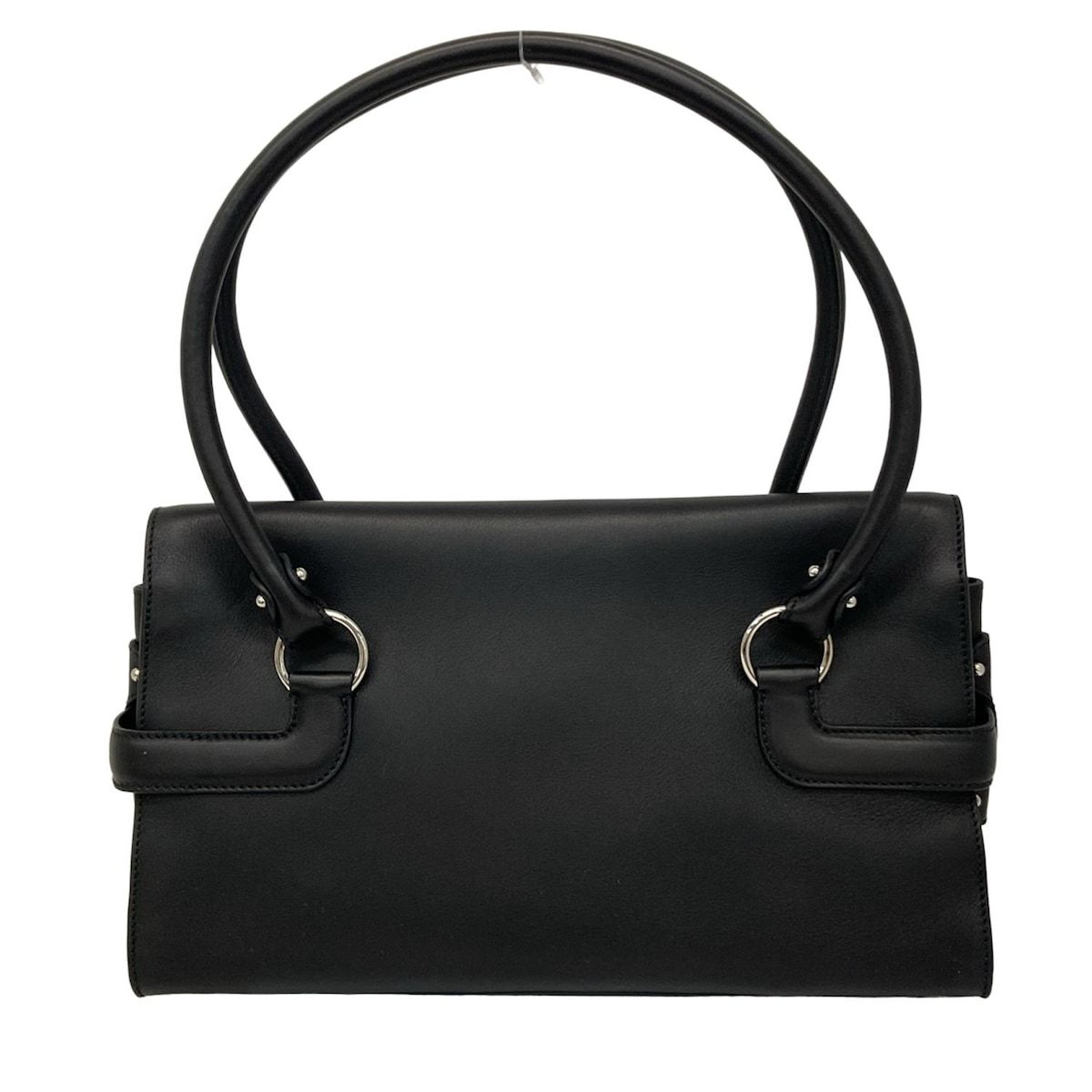 【Salvatore Ferragamo】ハンドバッグ　ガンチーニ　ブラック ガンチーニ ハンドバッグ レザー ブラック サルヴァトーレフェラガモ