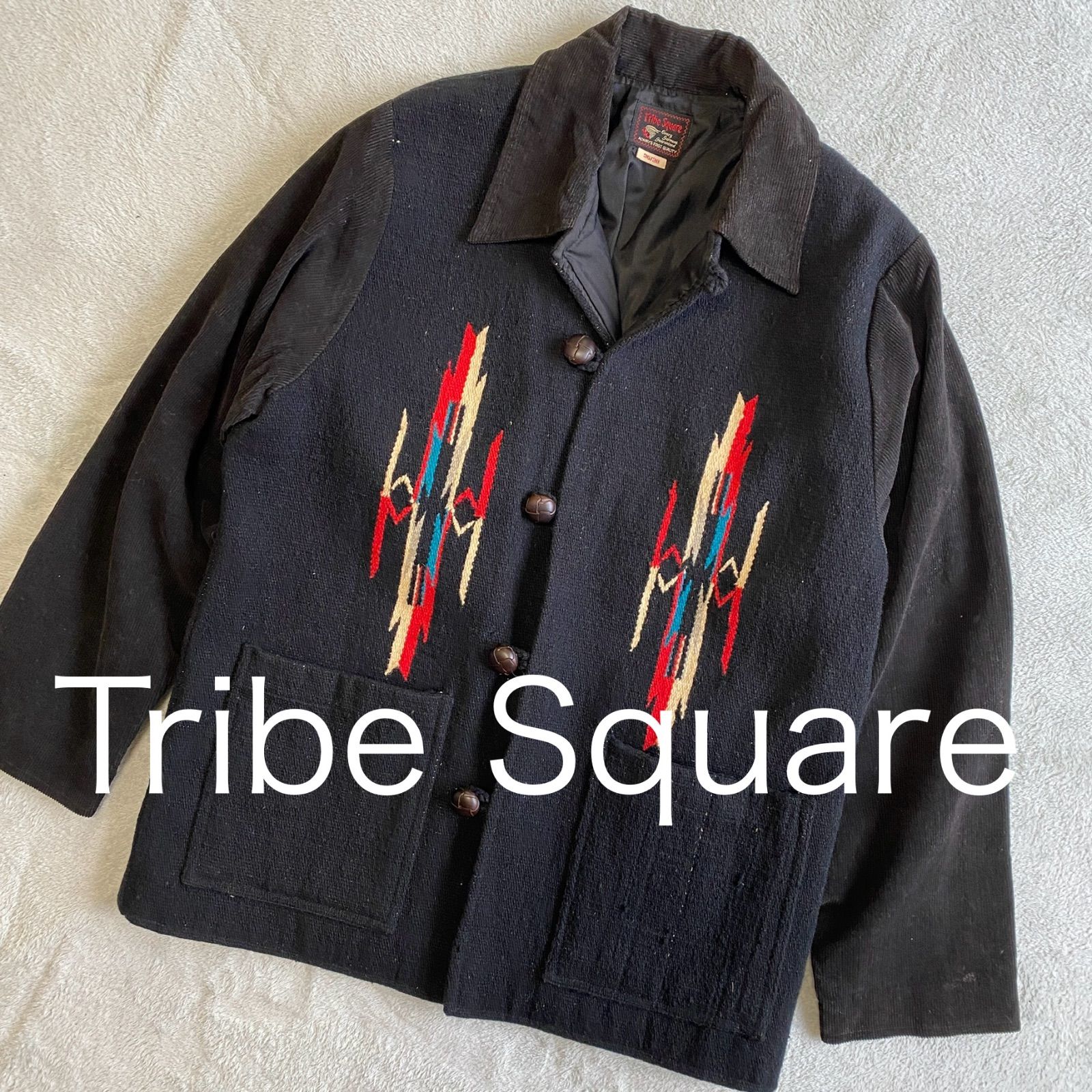 Tribe Square チマヨジャケット ブラック サイズ36/38 トライブ