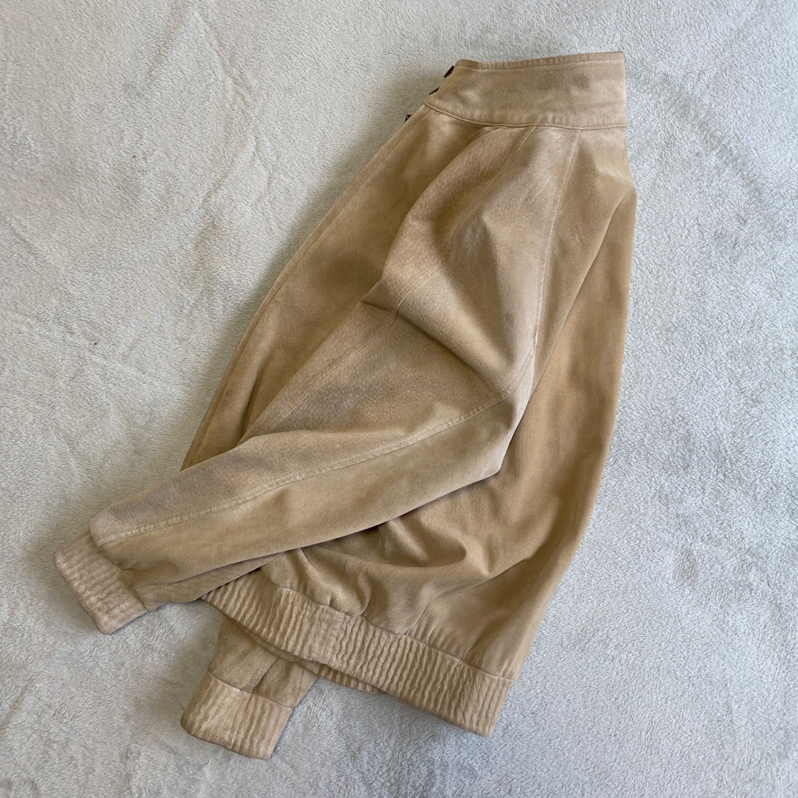 BURBERRY スエードレザー スイングトップベージュ ジャケット 豚革 本 