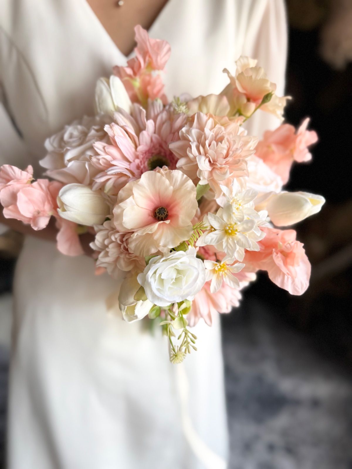 サーモンピンク×オレンジクラッチブーケ☆ブートニア サーモンピンク×オレンジクラッチブーケ☆ブートニア その他オーダー