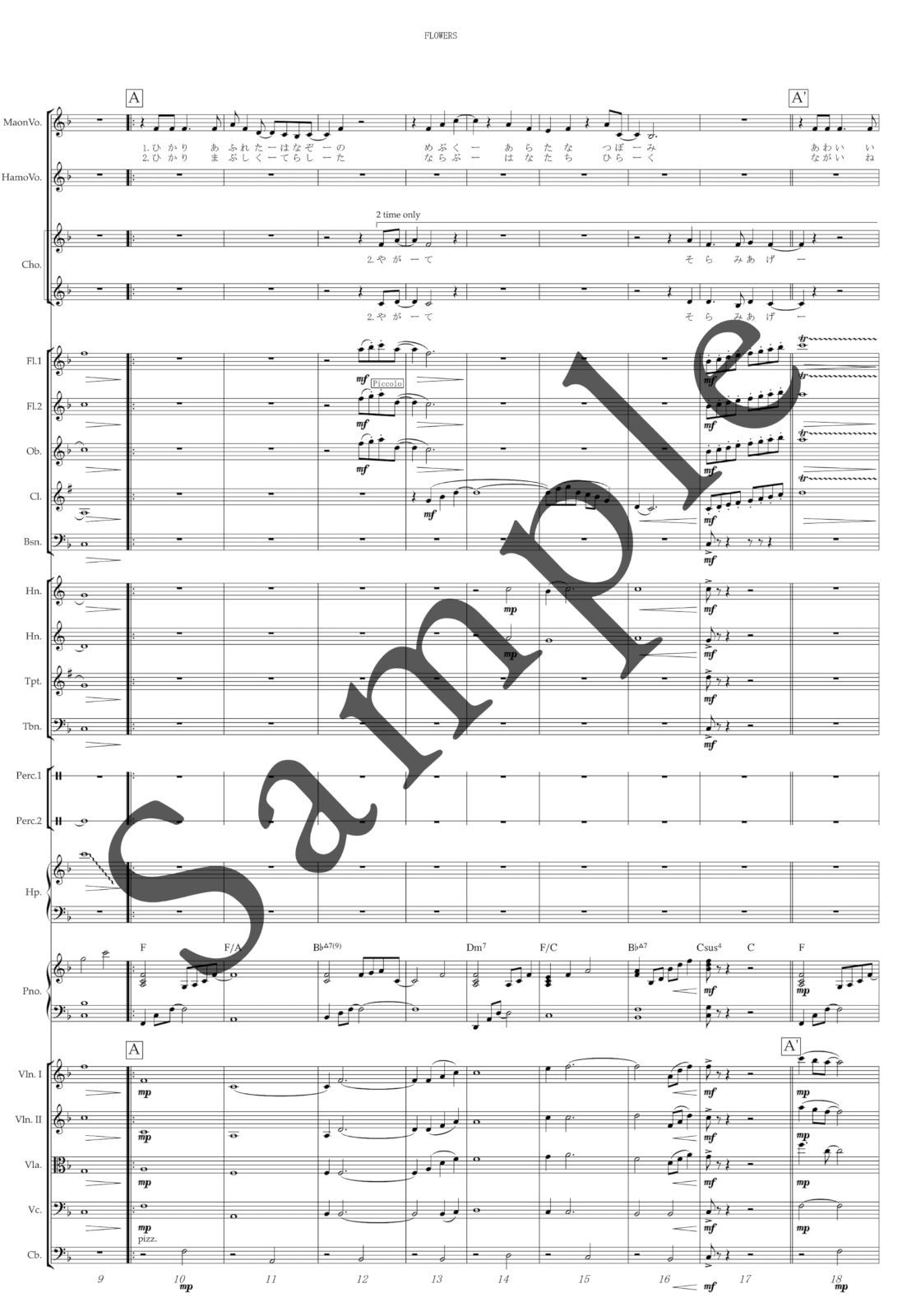 FLOWERS Symphonic Orchestra Sound「Memoire eternelle」Full Score