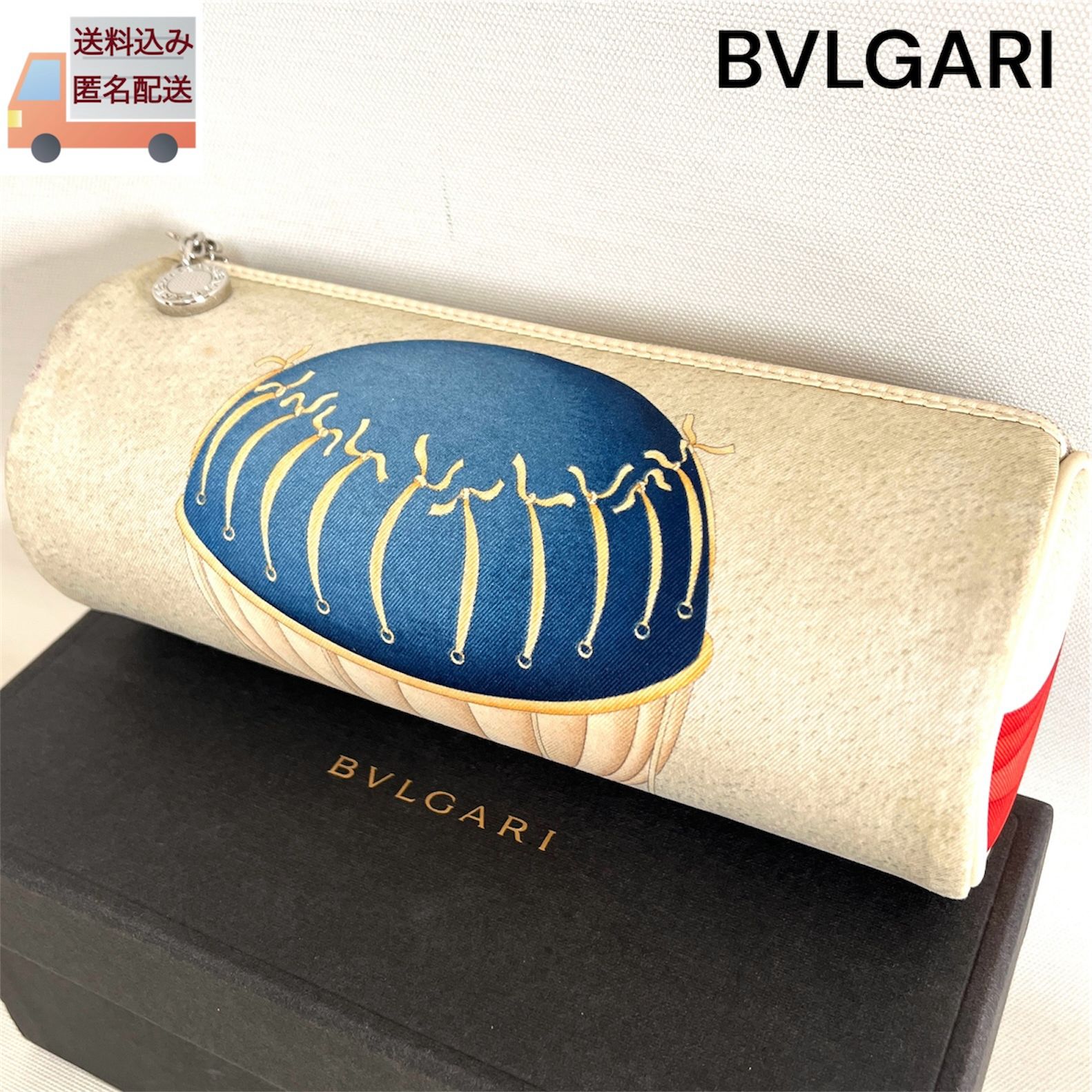BVLGARI ブルガリ 筒形 コスメポーチ 小物入れ 気球デザイン - メルカリ