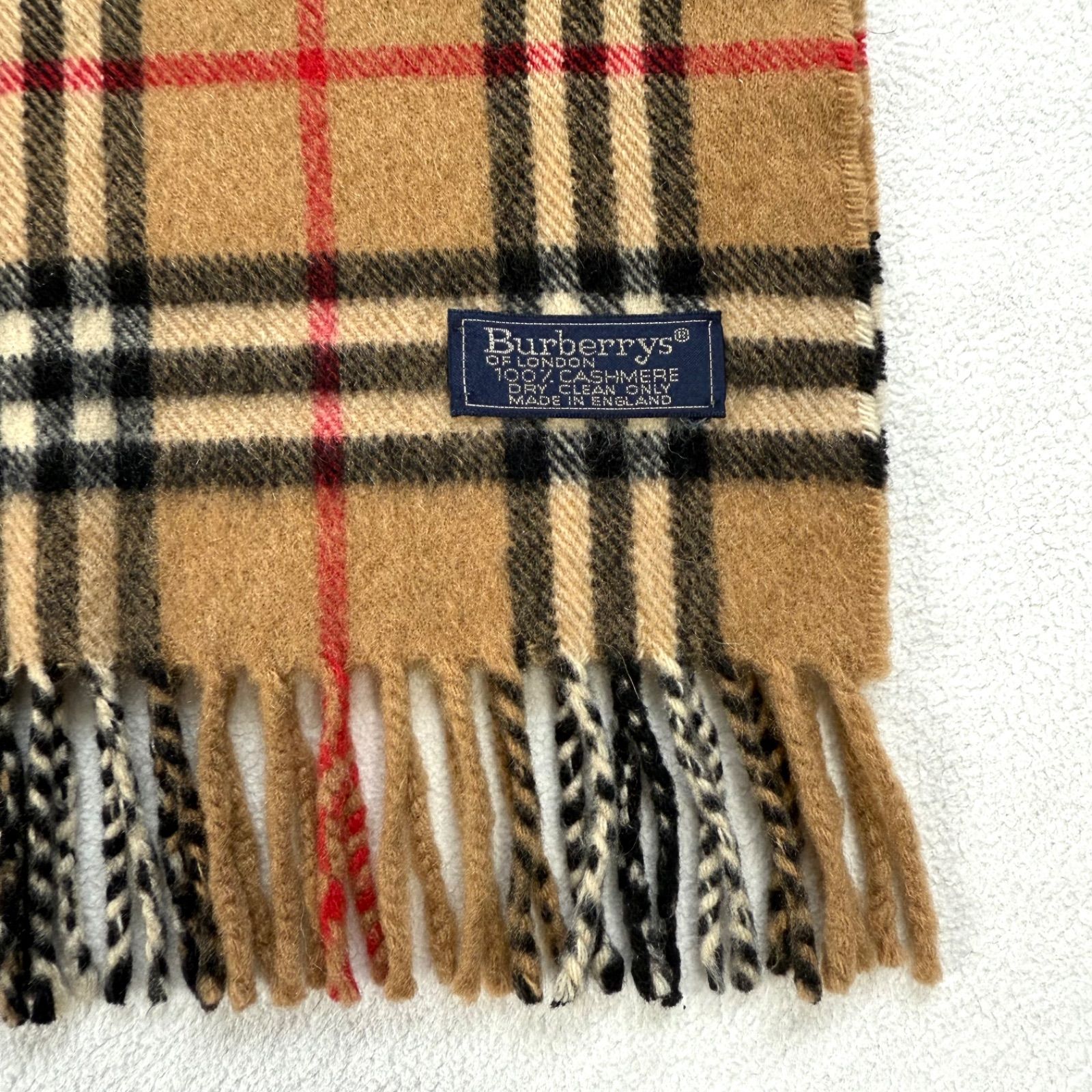 良品✨バーバリー カシミヤ100% ベージュ 英国製 ノバチェック