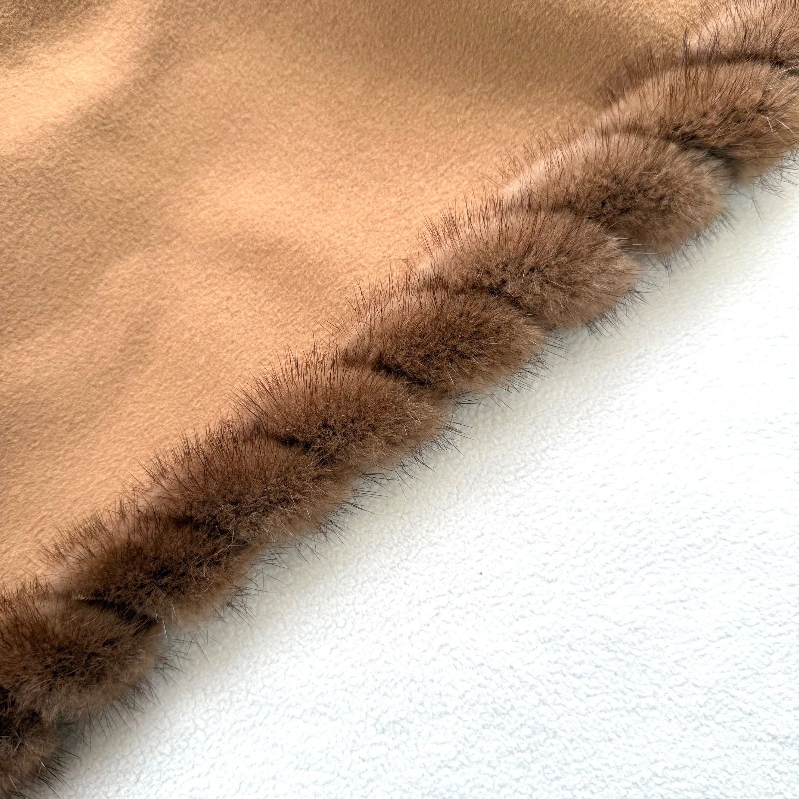 【極美品】Leilian カシミヤ100%ファーコート Lサイズ ベージュ 極美品・9号✨レリアン カシミヤ100% ミンクファー ロング コート