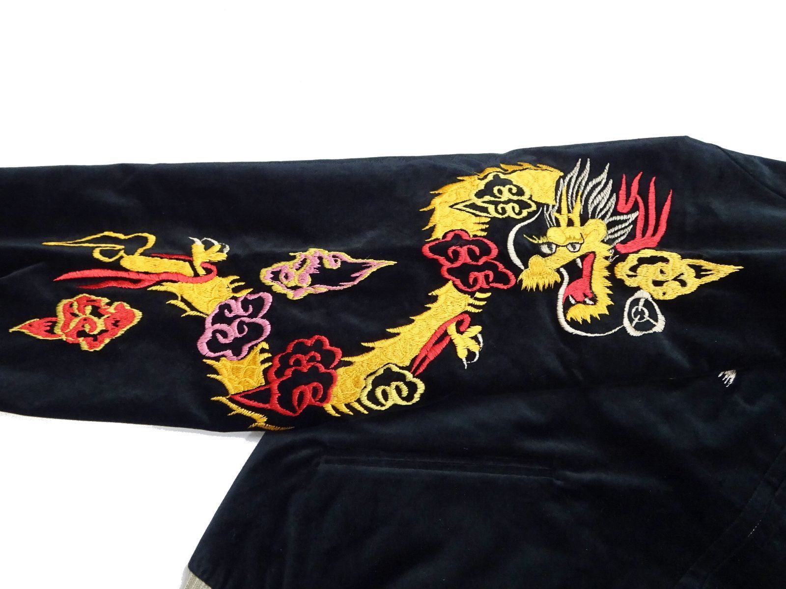 テーラー東洋 スカジャン TT15840 別珍 x サテン GOLD DRAGON 龍