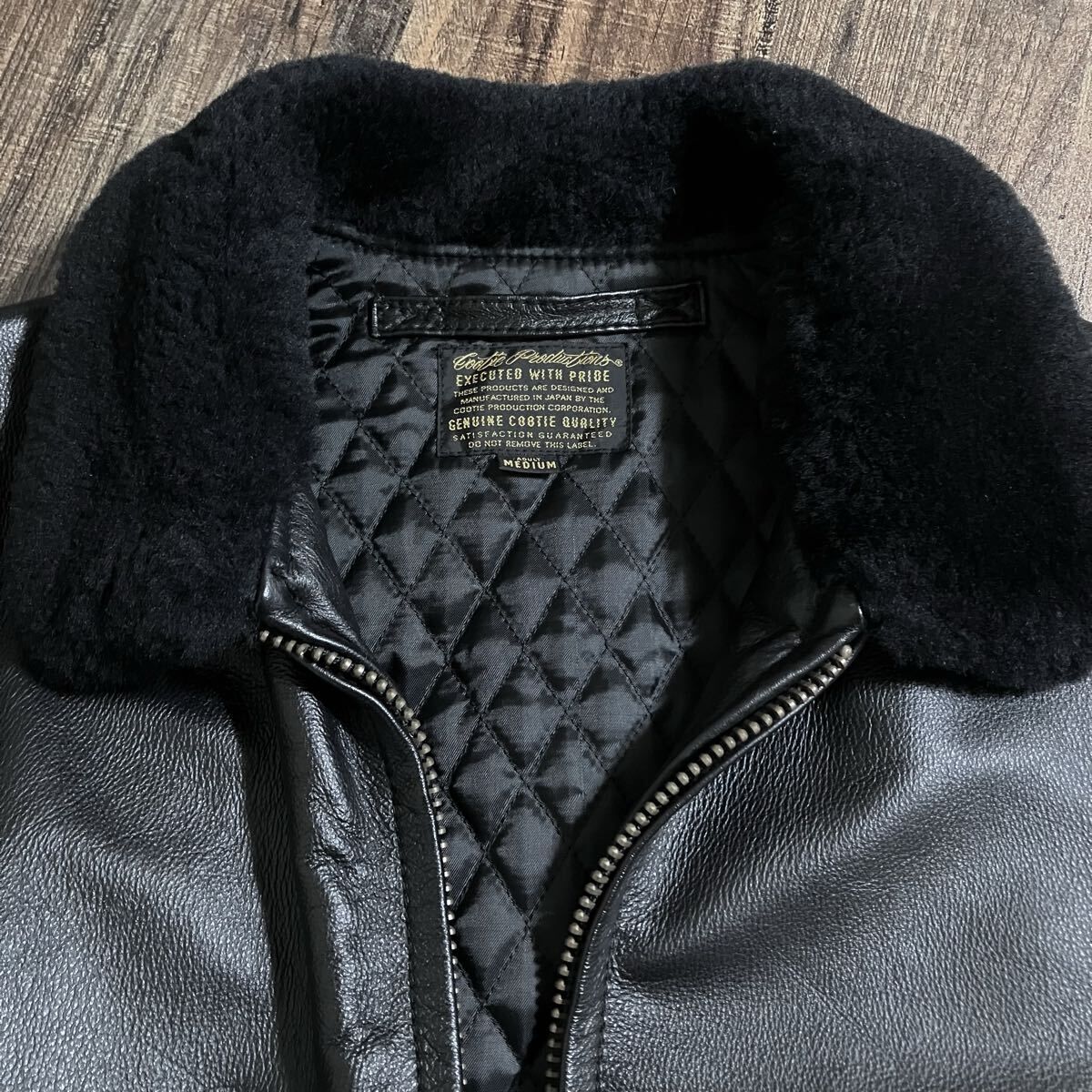 COOTIE クーティー 牛革 カウハイド 襟ボア G-1 Type 襟ボア レザー