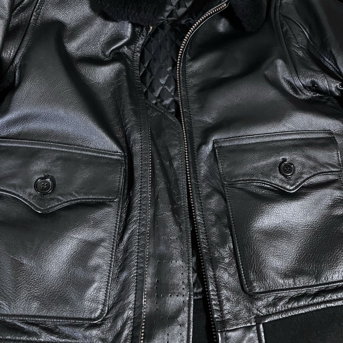 COOTIE クーティー 牛革 カウハイド 襟ボア G-1 Type 襟ボア レザー