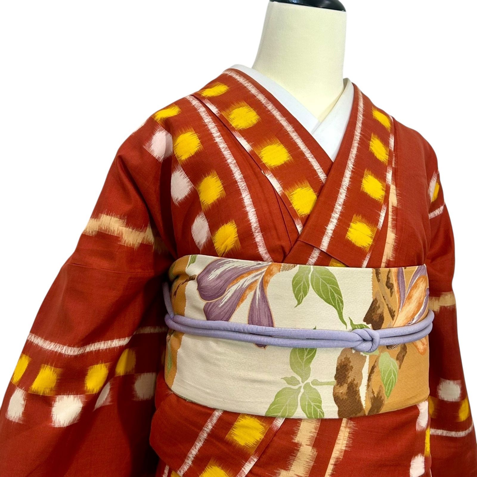 銘仙　セミアンティーク　着物 銘仙 セミアンティーク着物 正絹 - メルカリ