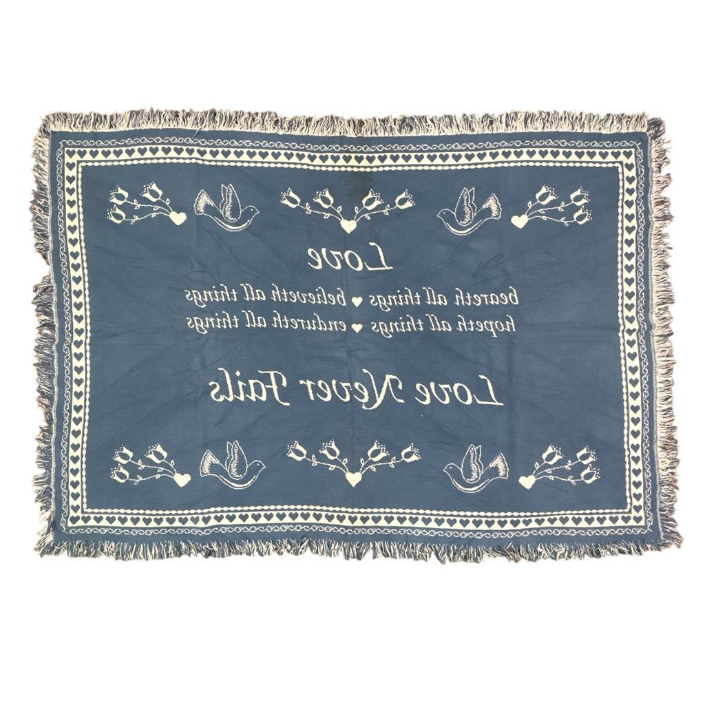 vintageラグ ブランケット マルチカバー タペストリー メッセージ ハト