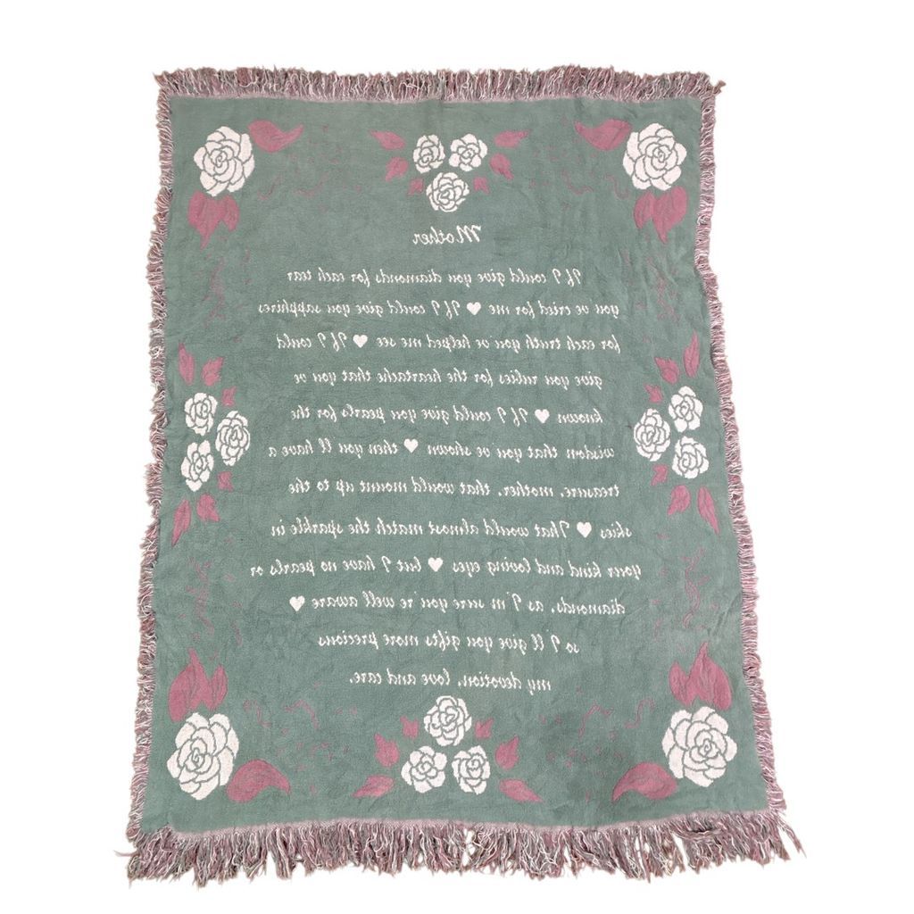 vintageラグ ブランケット マルチカバー タペストリー メッセージ 母