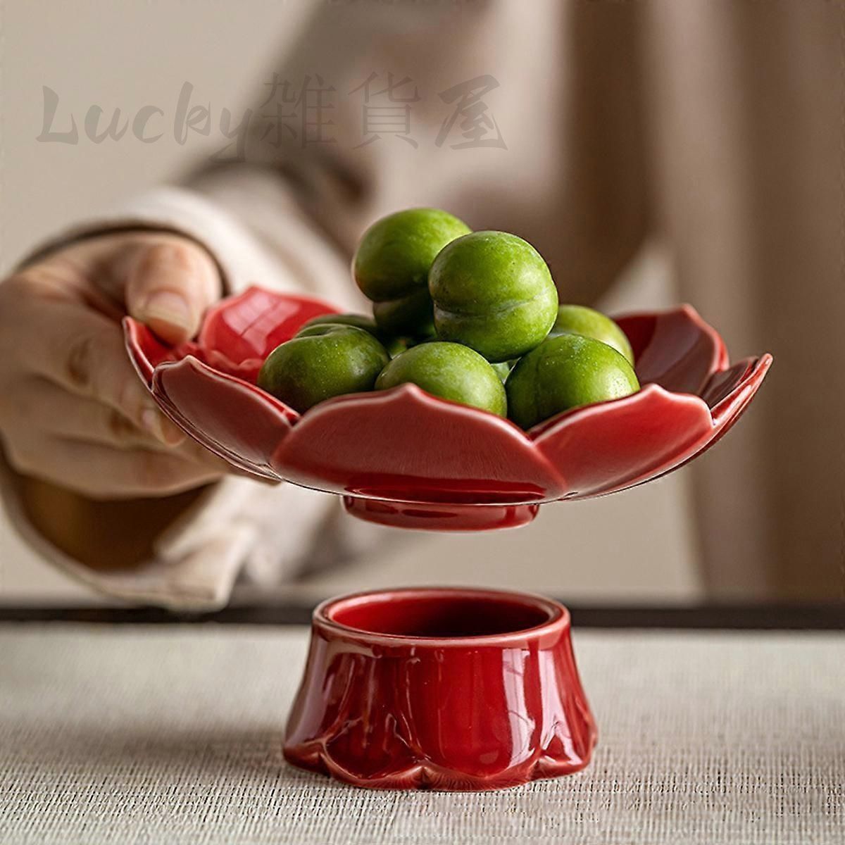 セラミック蓮の形をしたサービングボウル、装飾的なフルーツトレイ