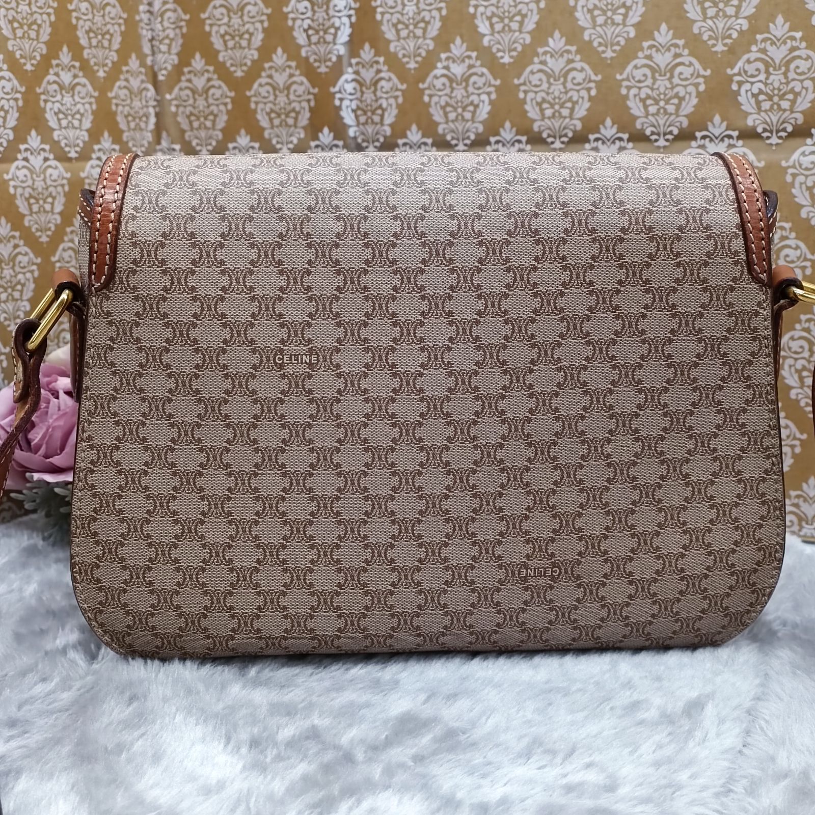 CELINE》 セリーヌ ショルダーバッグ マカダム柄 総柄 PVC オールド