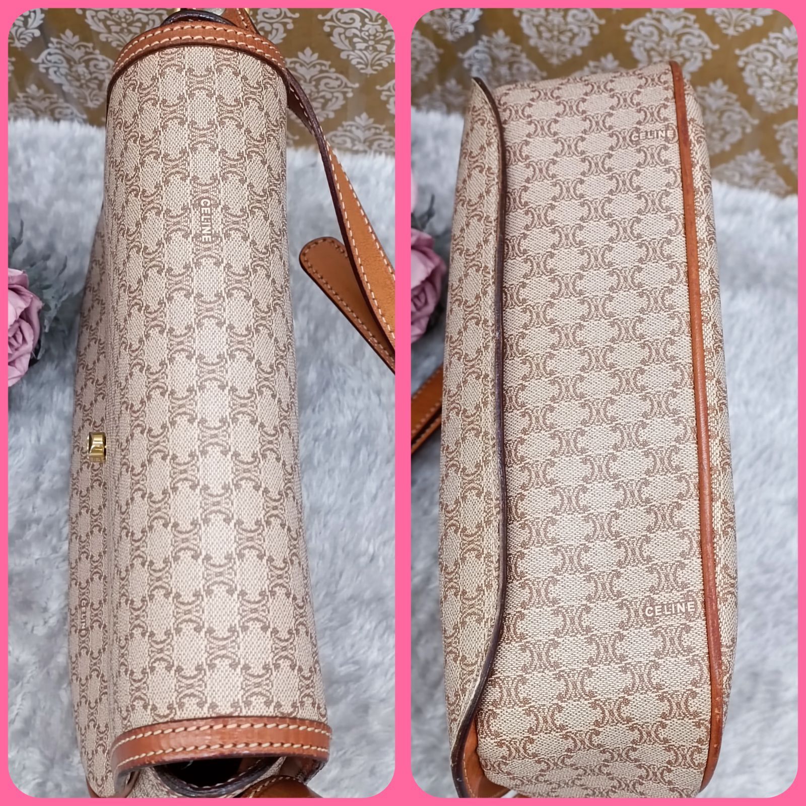 CELINE》 セリーヌ ショルダーバッグ マカダム柄 総柄 PVC オールド 