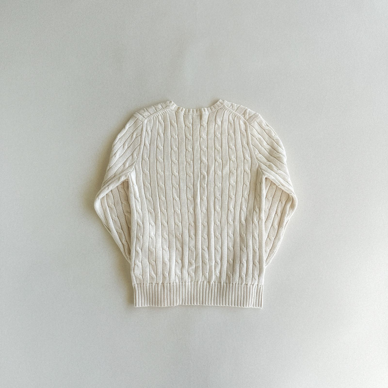 現行・極美品】ポロ ラルフローレン コットンニット アイボリー 紺