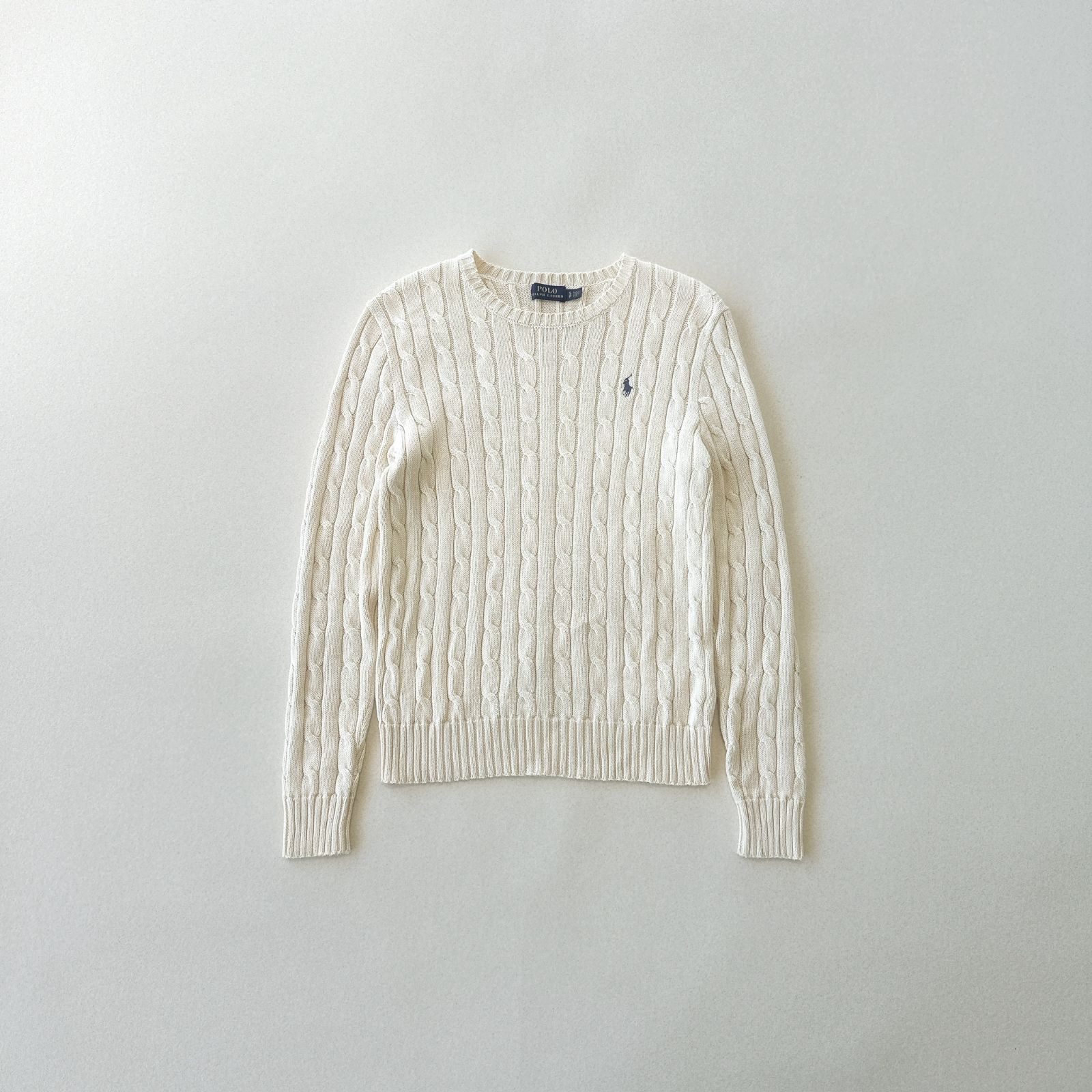 現行・極美品】ポロ ラルフローレン コットンニット アイボリー 紺 