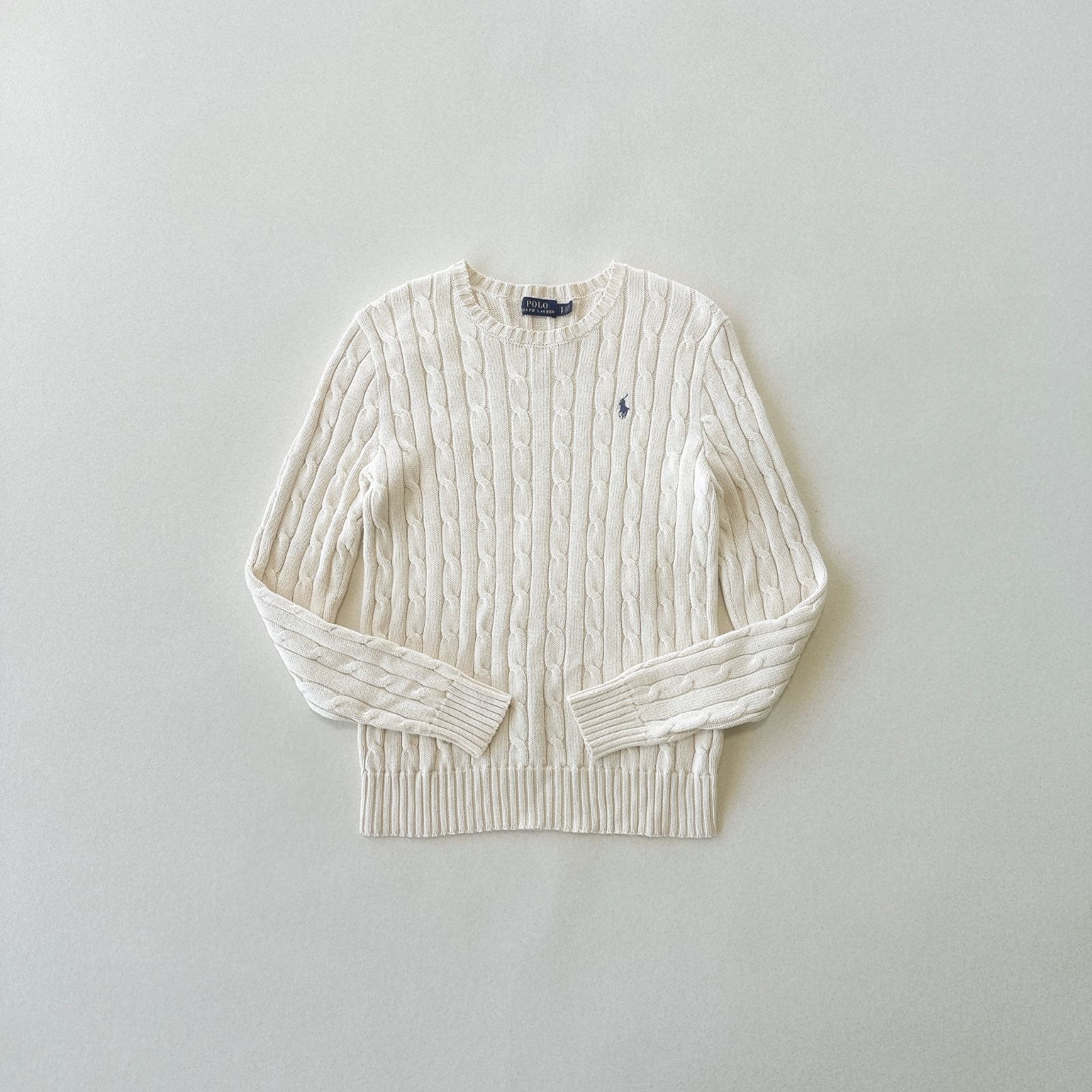 現行・極美品】ポロ ラルフローレン コットンニット アイボリー 紺