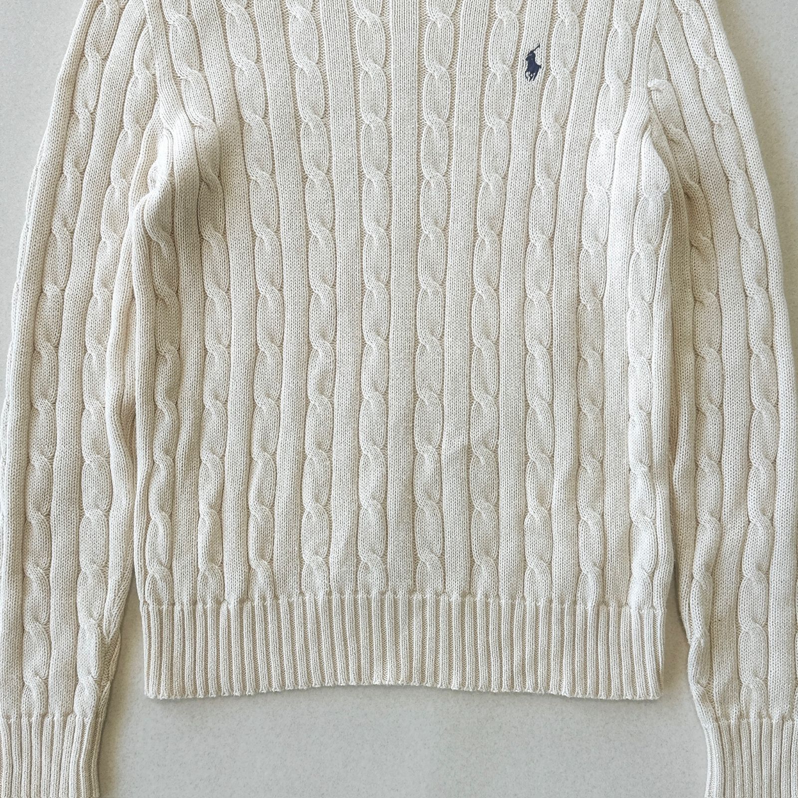 現行・極美品】ポロ ラルフローレン コットンニット アイボリー 紺 