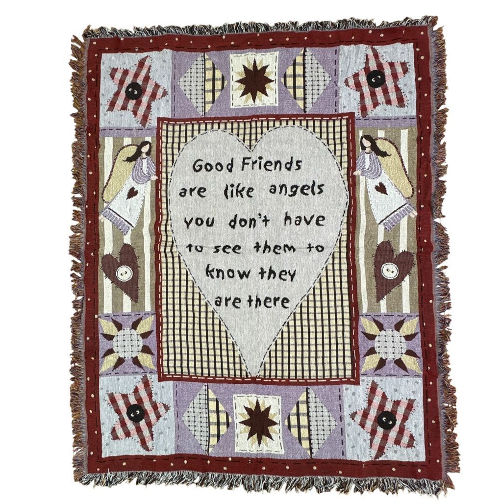 vintageラグ ブランケット マルチカバー タペストリー メッセージ