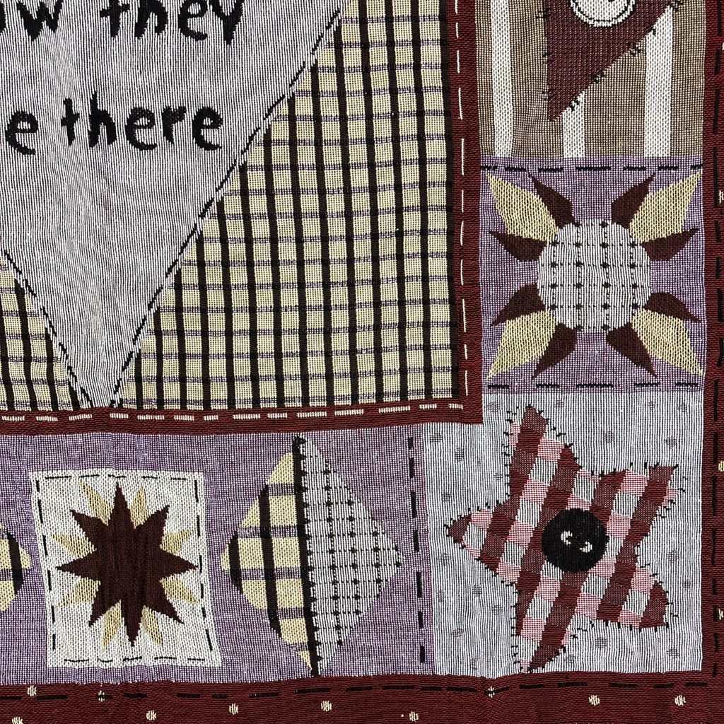 vintageラグ ブランケット マルチカバー タペストリー メッセージ