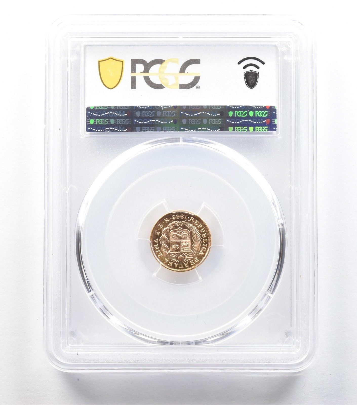 1966年 ZBR ペルー 1 5 リブラ ゴールド MS 64 PCGS 3720