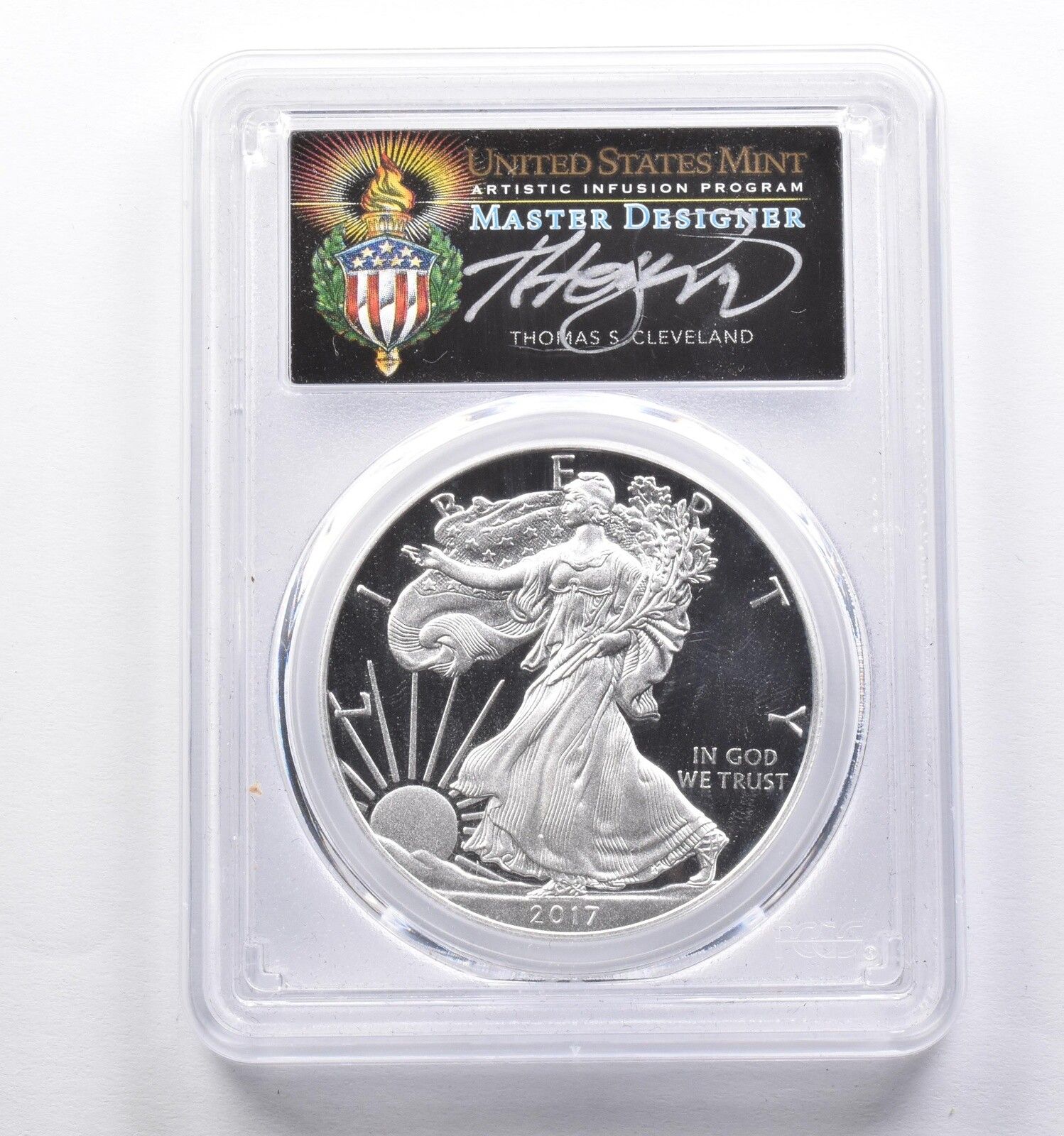 く*ん様 値下げ 2017年シルバーイーグル PCGS SP70 Burnish PR70 2017-W アメリカン シルバー イーグル クリーブランド サイン入り