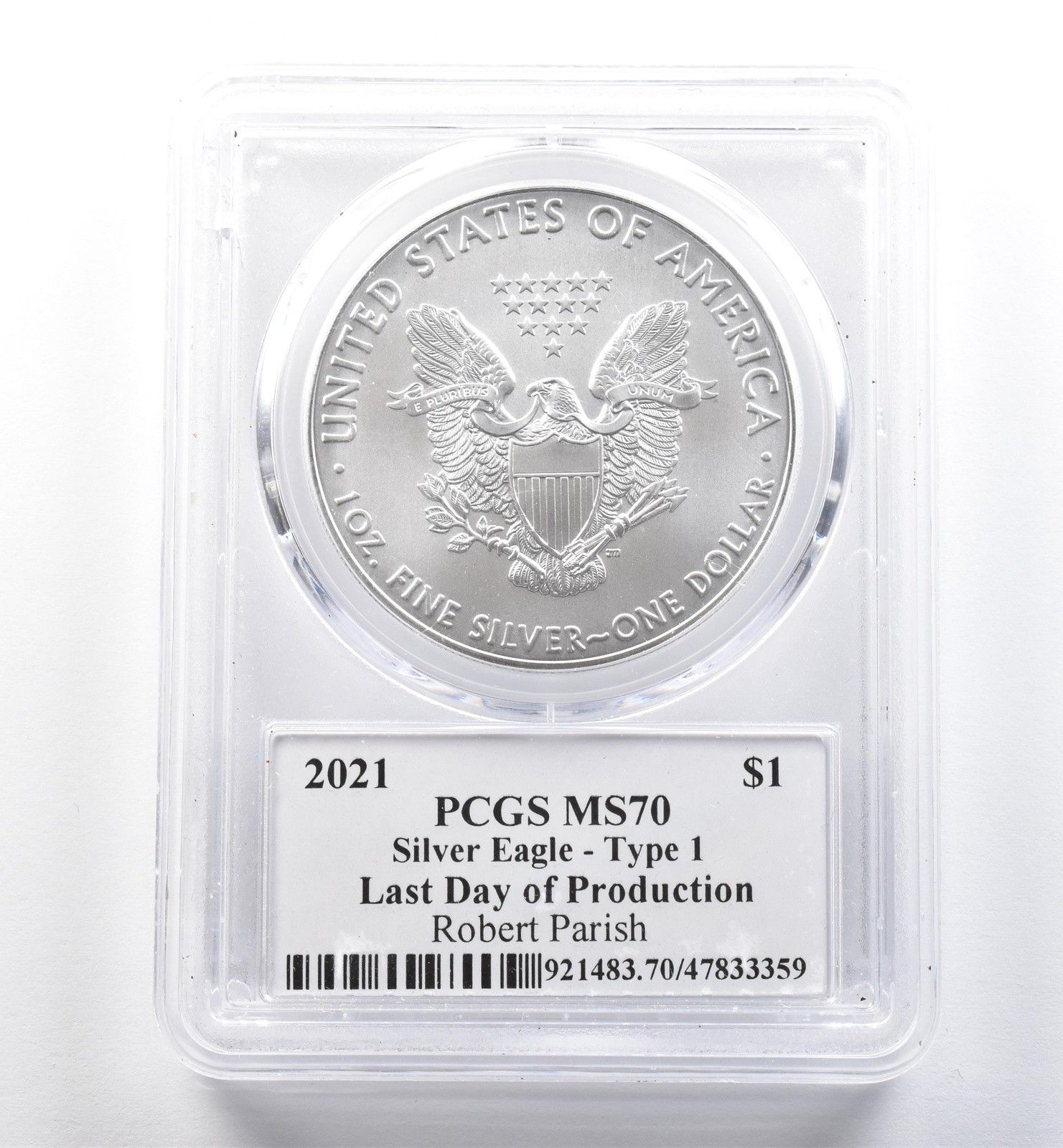 2021年 アメリカン シルバー イーグル タイプ1 ロバート パリッシュ