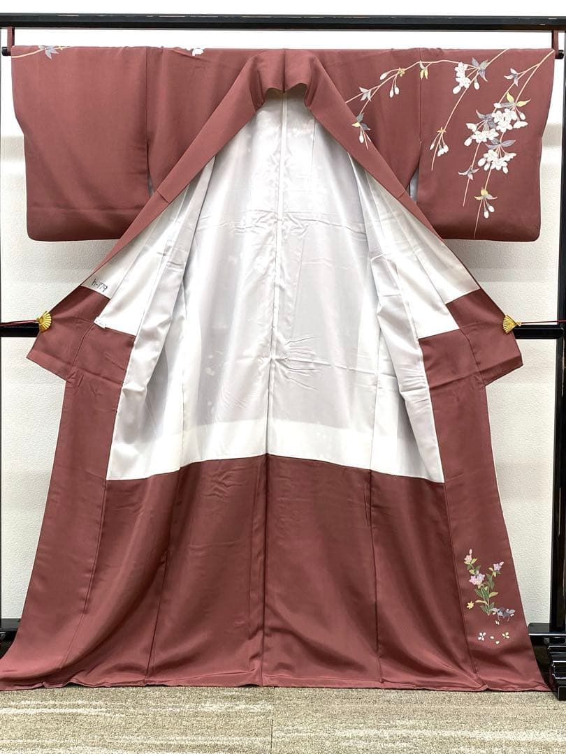 訪問着 金駒 金彩 手描き 桜 花々 ガード加工済 正絹 A154 - メルカリ