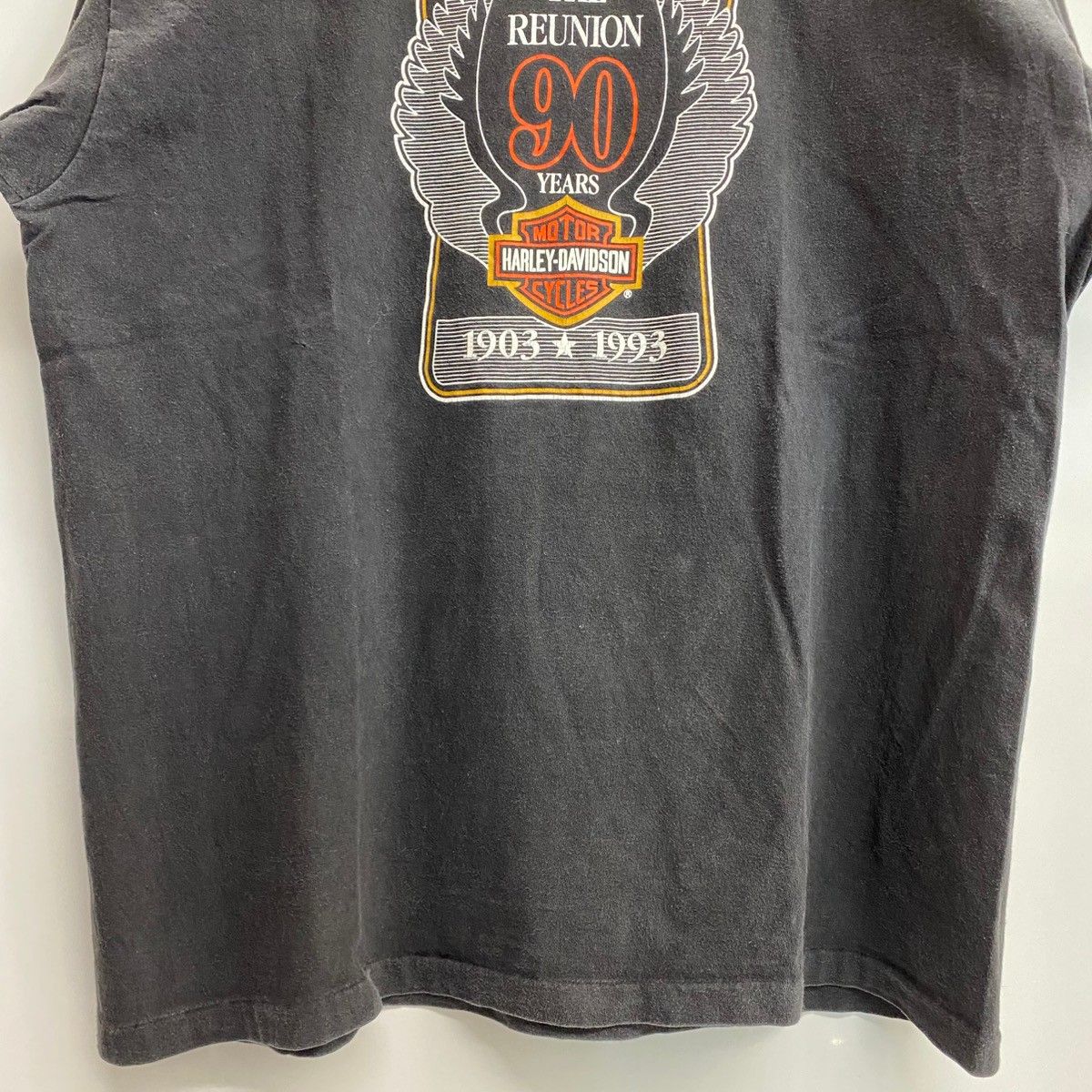 【90sハーレー】ハーレーダビッドソン　Tシャツ　両面プリント　XL　黒 曜日割引対象外】 ハーレーダビットソン HARLEY-DAVIDSON 90's 両面