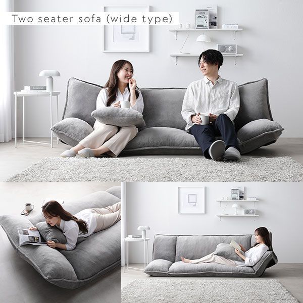 新品　未使用品　クッションなし　ゆったり座面　　2人掛け　グレー　ソファーベット アウトレット ゆったり座面 2人掛け グレー ソファーベット クッション