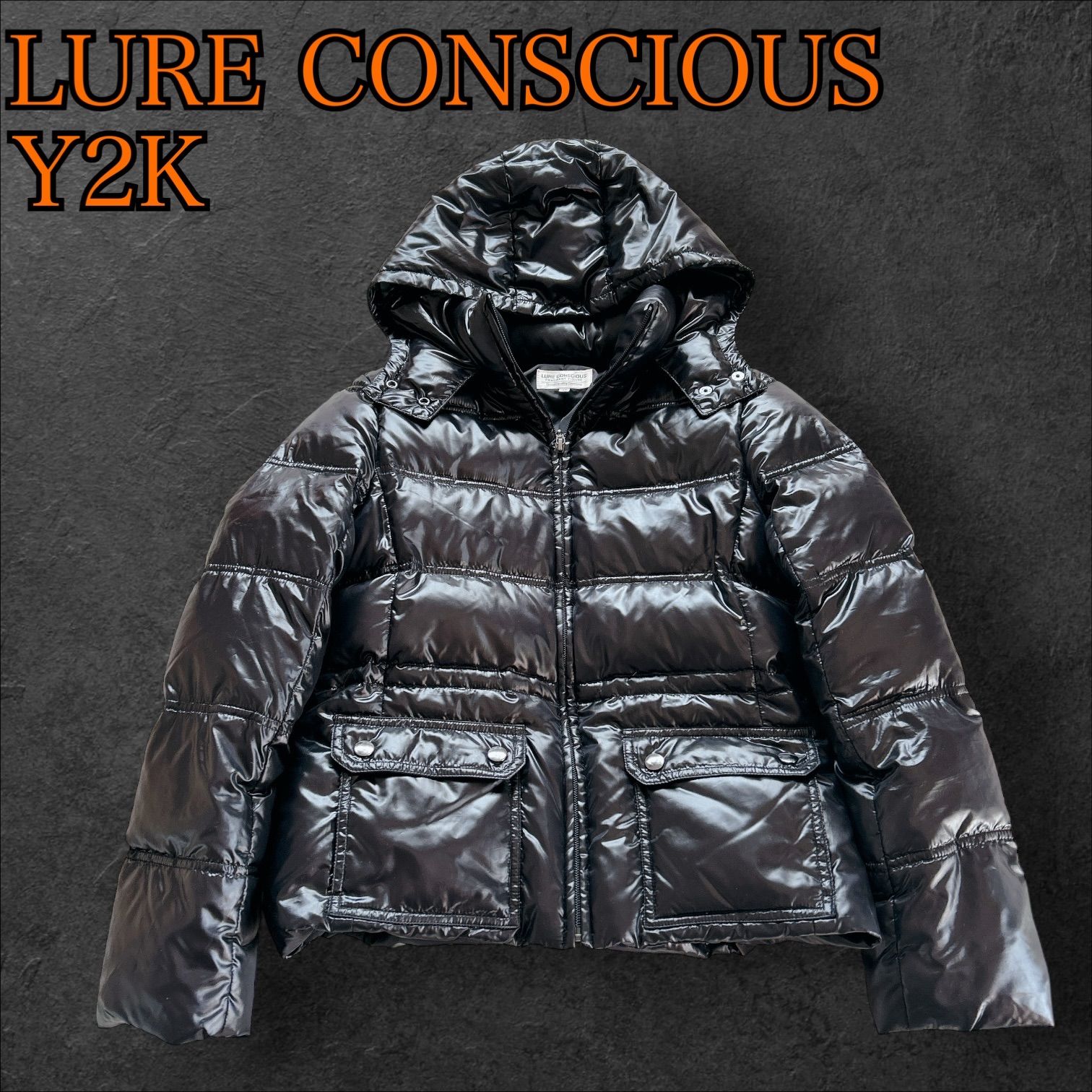 lure conscious y2k archive 00s ブラック ダウンジャケット 短丈