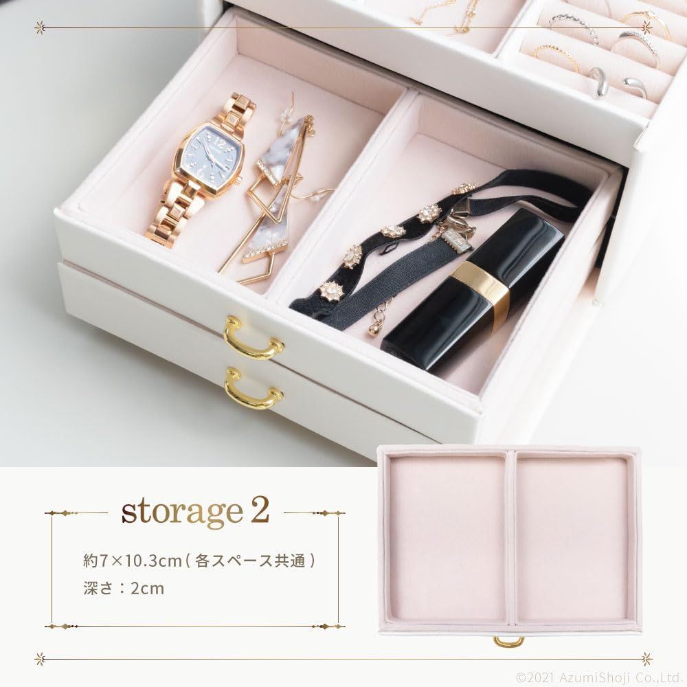 新品 A-ITEM ジュエリーボックス 【大容量の3段タイプ！鍵・鏡付！上品
