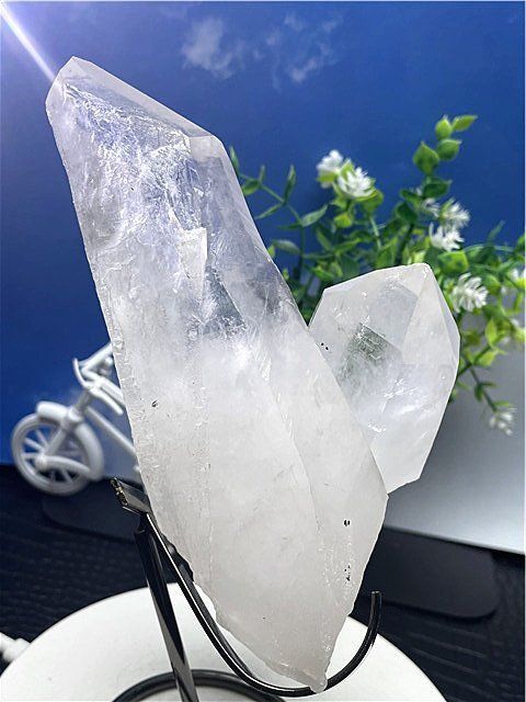 ◇超強いパワー(藍針入り)天然水晶クラスターB88B6/244B27A - メルカリ