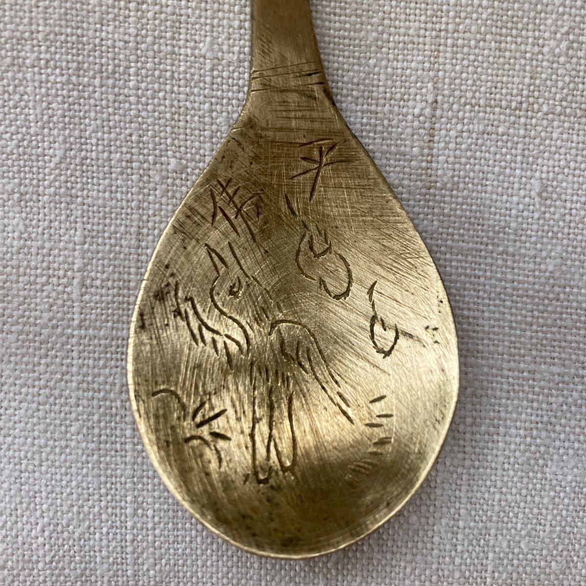 スッカラ 薬匙 中国 韓国 李朝 スプーン 朝鮮工芸 真鍮 骨董 古道具