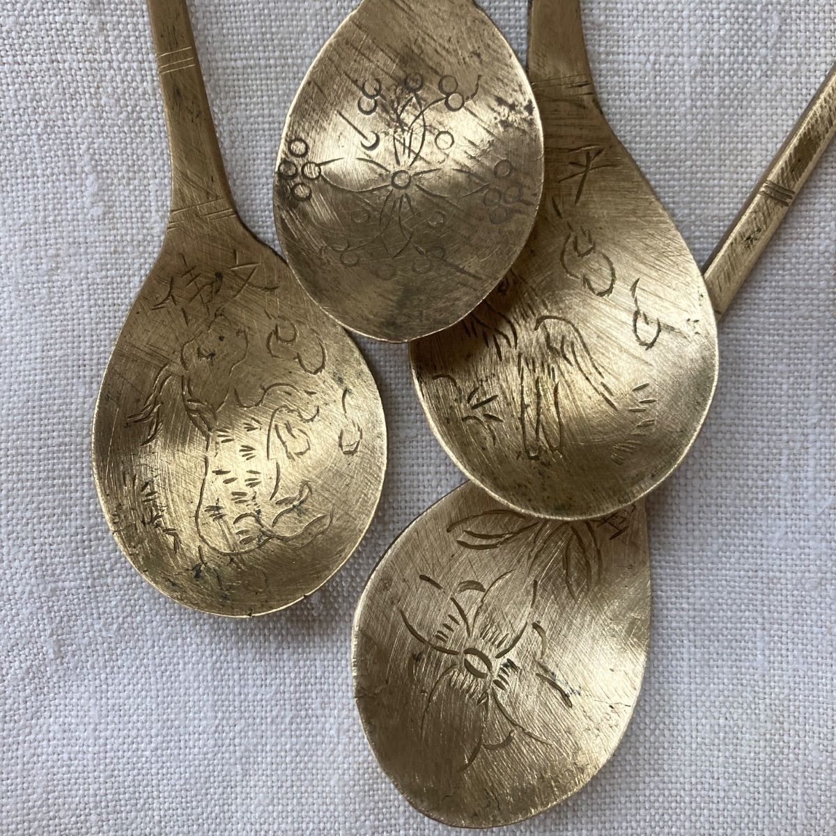 スッカラ 薬匙 中国 韓国 李朝 スプーン 朝鮮工芸 真鍮 骨董 古道具