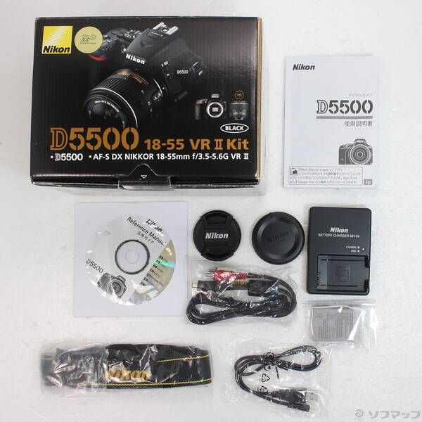 中古品〕 NIKON D5500 18-55 VRII レンズキット ブラック【258