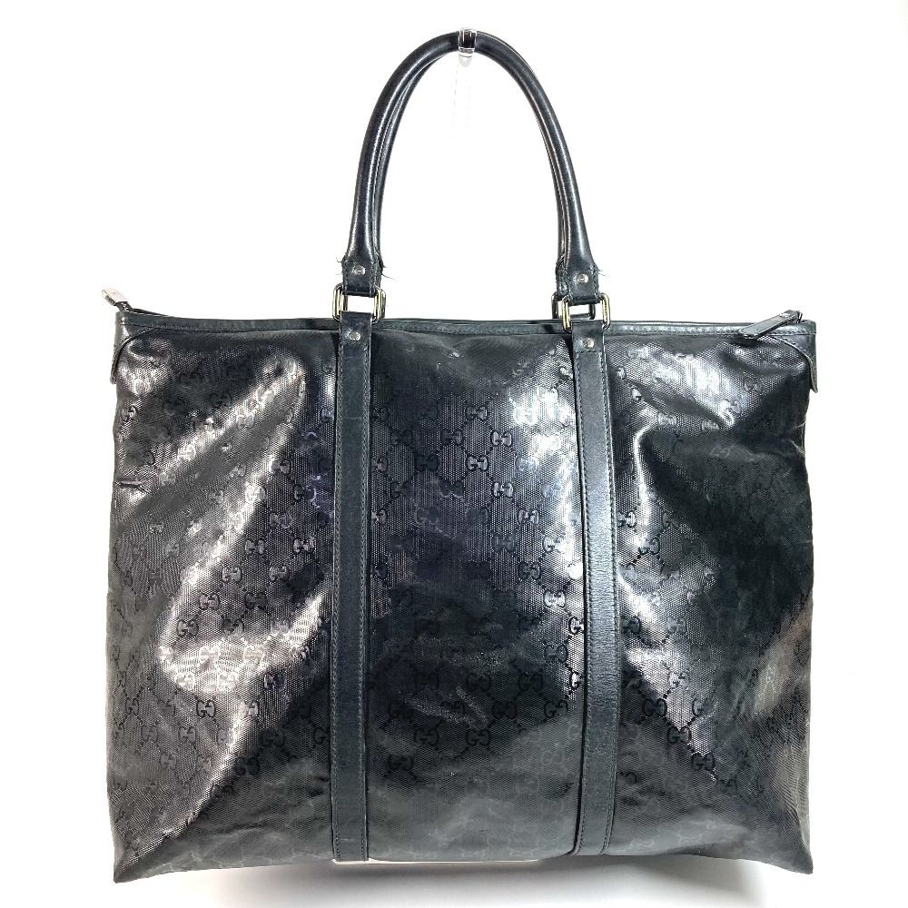 メンズ 人気 GUCCI ショルダーバッグ GG インプリメ 黒 レザー ロゴ 