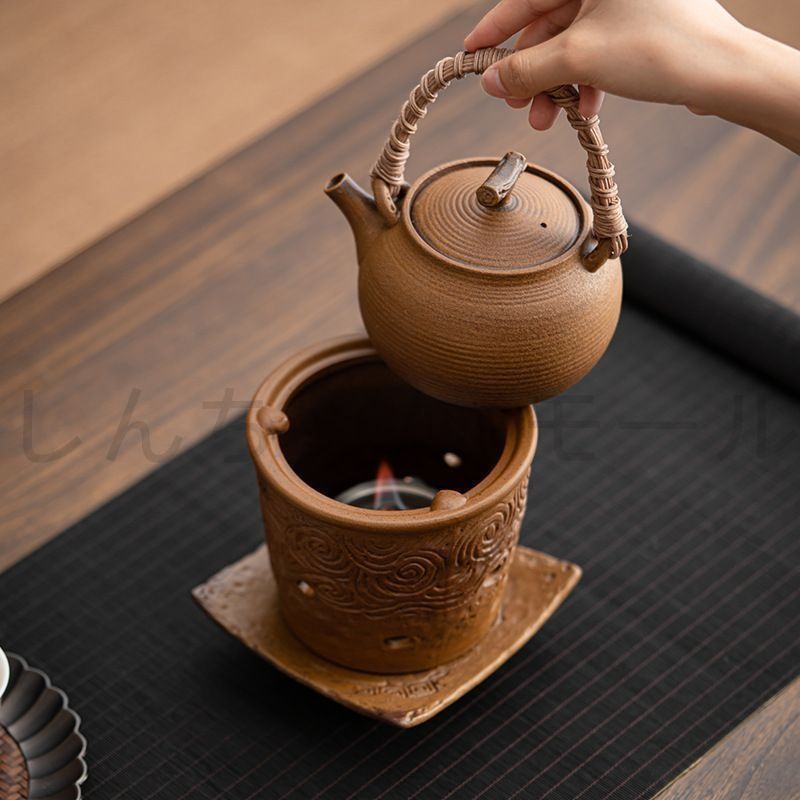 煮茶器 温茶炉 アウトドア 露キャン 炭火 釜 茶器 加熱台 セラミック