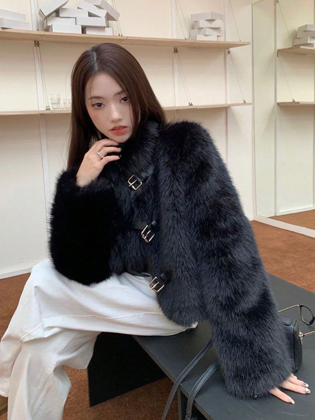レディースペチット万能モフアウター 2025 秋冬 フェイクフォックス