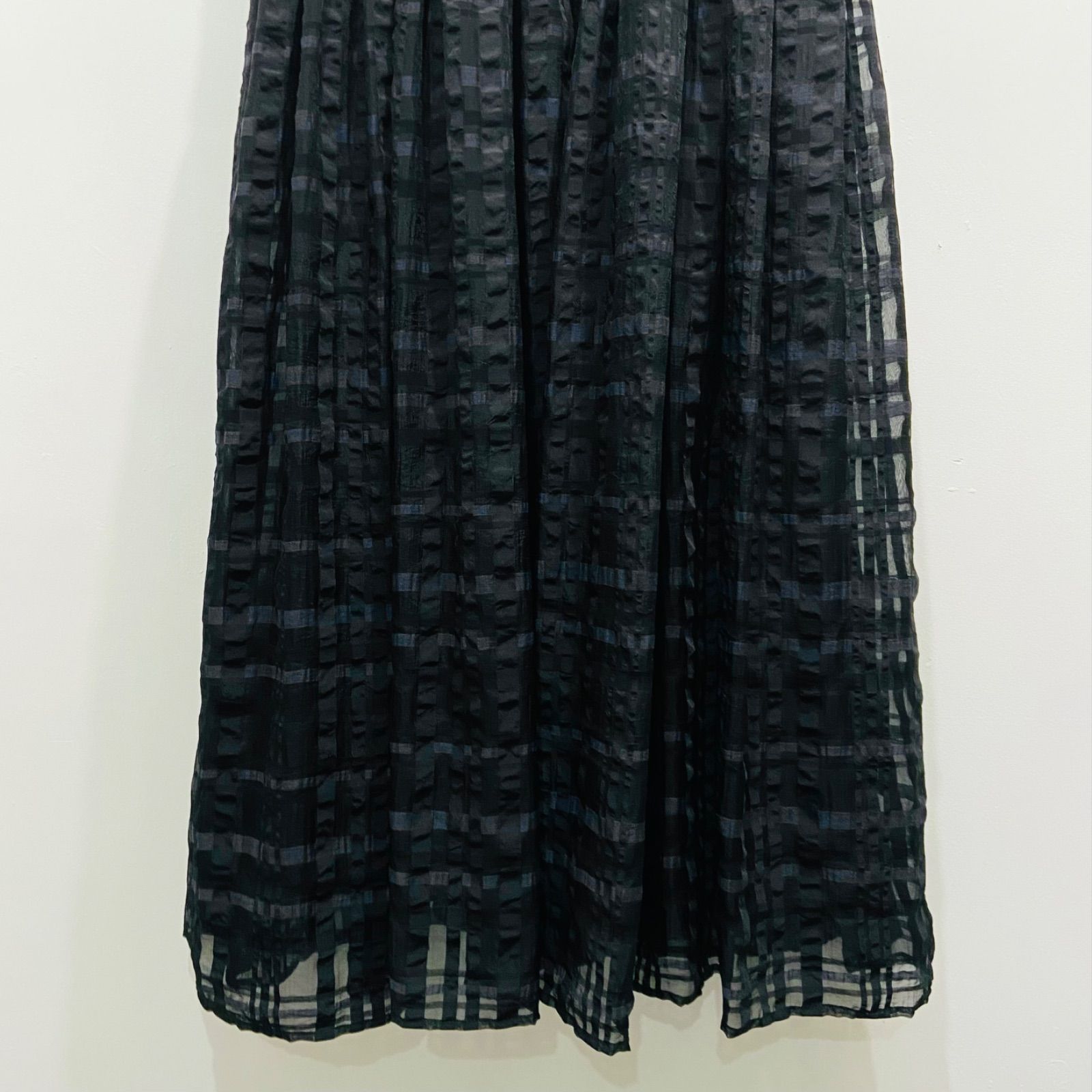 CAROLINA GLASER シアーチェック キャミワンピース ティアード 