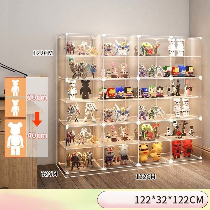 アクリル製 フィギュア 模型 ディスプレイケース 透明 収納棚 4-6